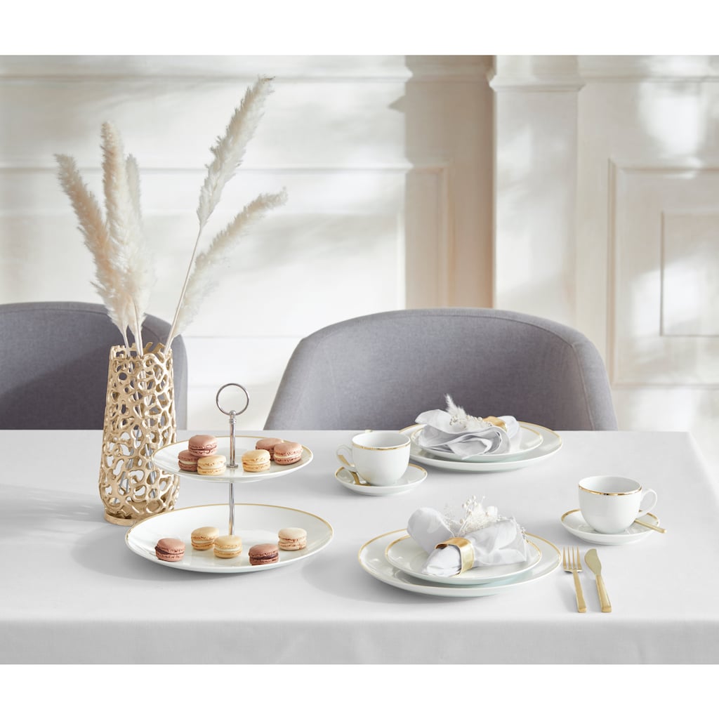 Guido Maria Kretschmer Home&Living Kaffeeservice »Geschirr-Set Godi«, (Set, 18 tlg., Kaffeegeschirr für 6 Personen), Service, handbemalter Rand, 18 Teile, für 6 Personen