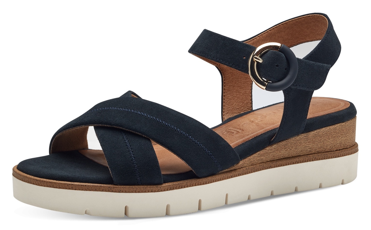 Tamaris Keilsandalette  , Sommerschuh, Riemchensandale mit Ziernähten