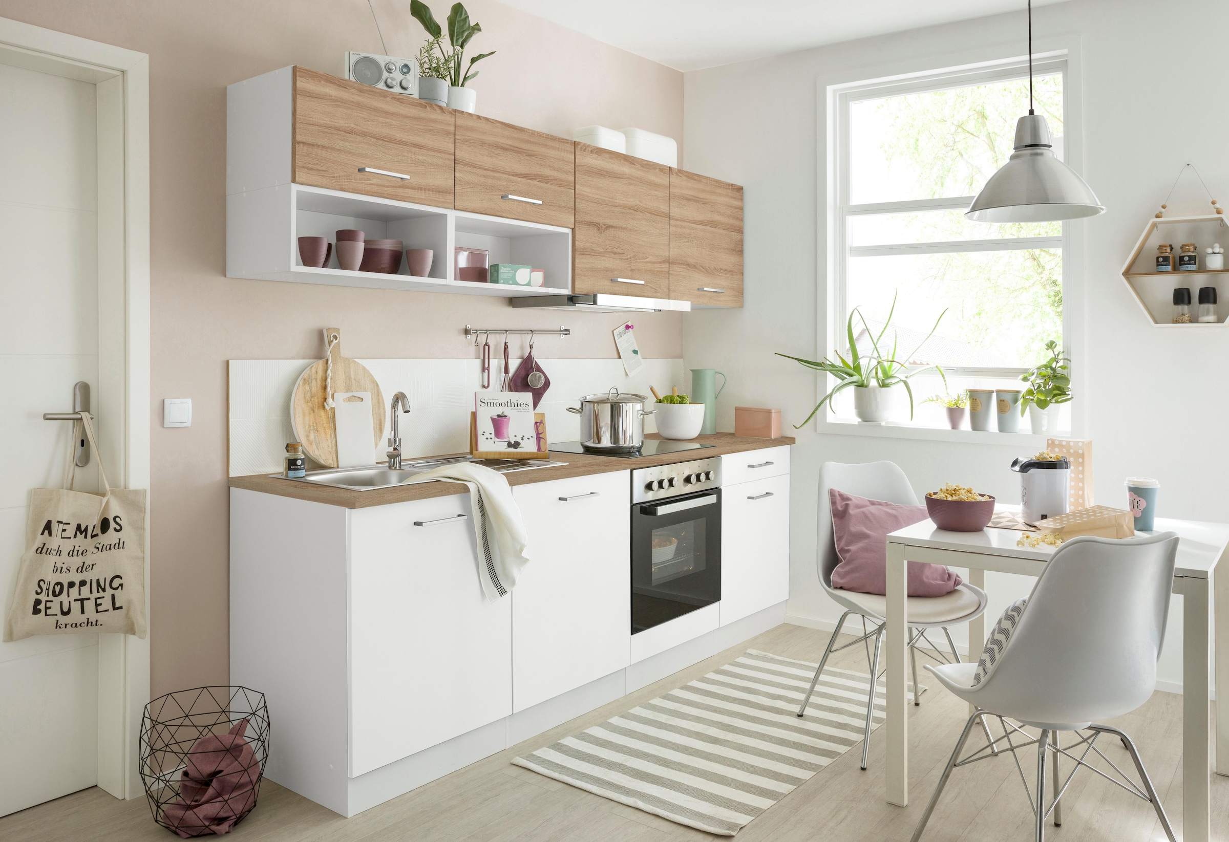 KOCHSTATION Küchenzeile »KS-Visby«, mit E-Geräten, Breite 240 cm