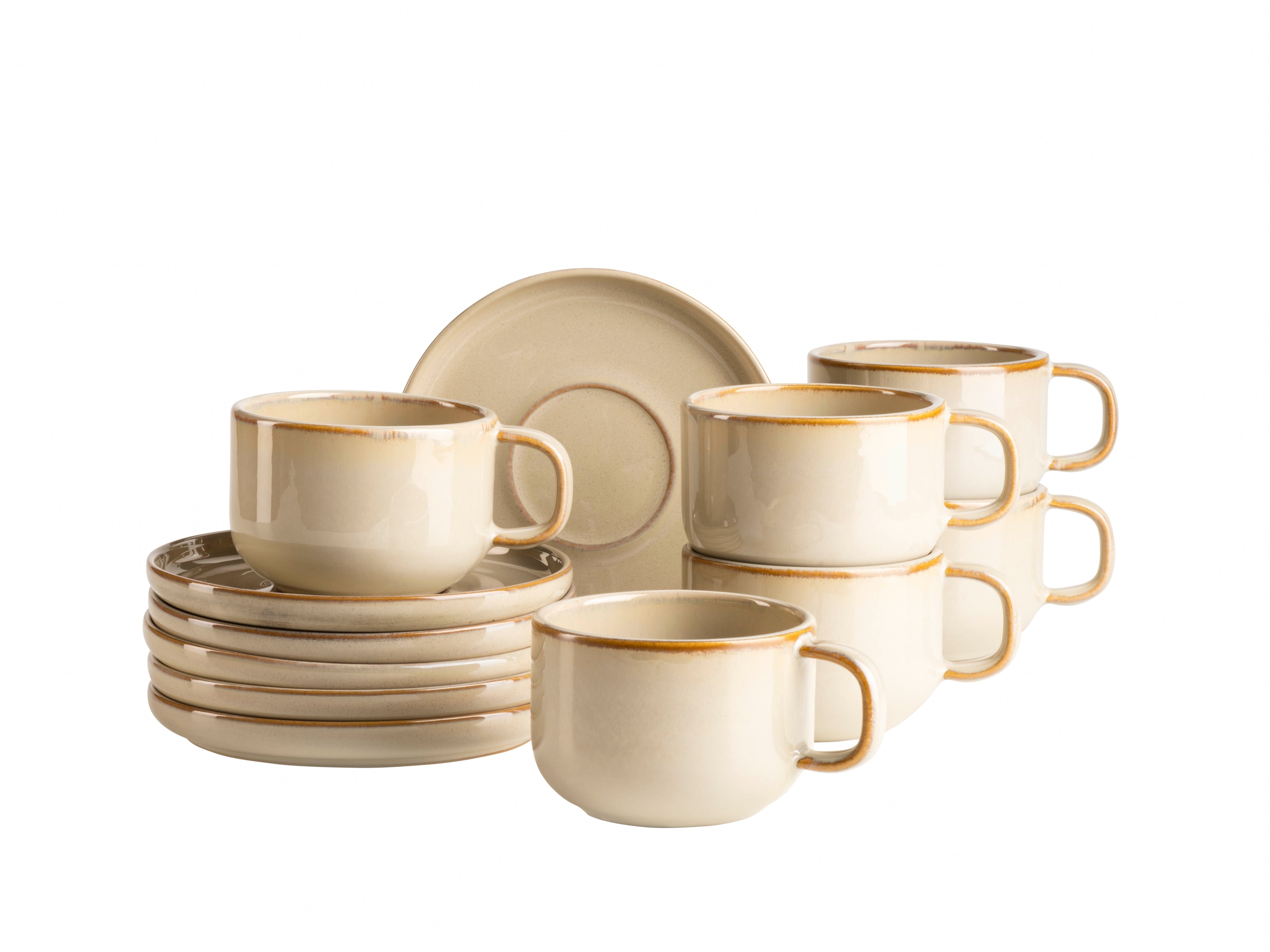 MÄSER Tasse »Kaffeetassen-Set Cordelia, aus Steinzeug« 12er Set, bestehend günstig online kaufen