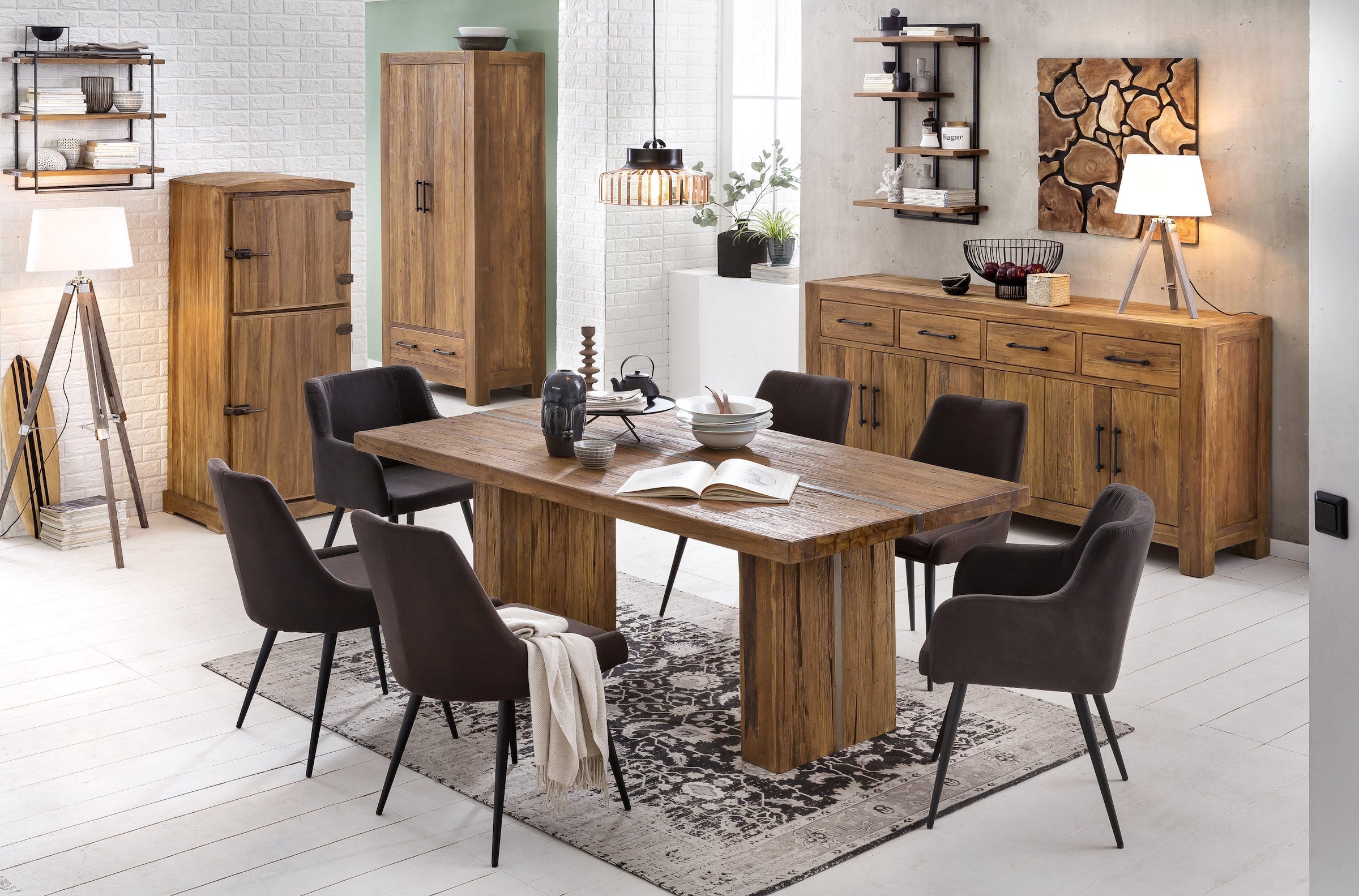 SIT Esstisch »Banda«, mit eingelegtem Metallband, Shabby Chic, Vintage günstig online kaufen