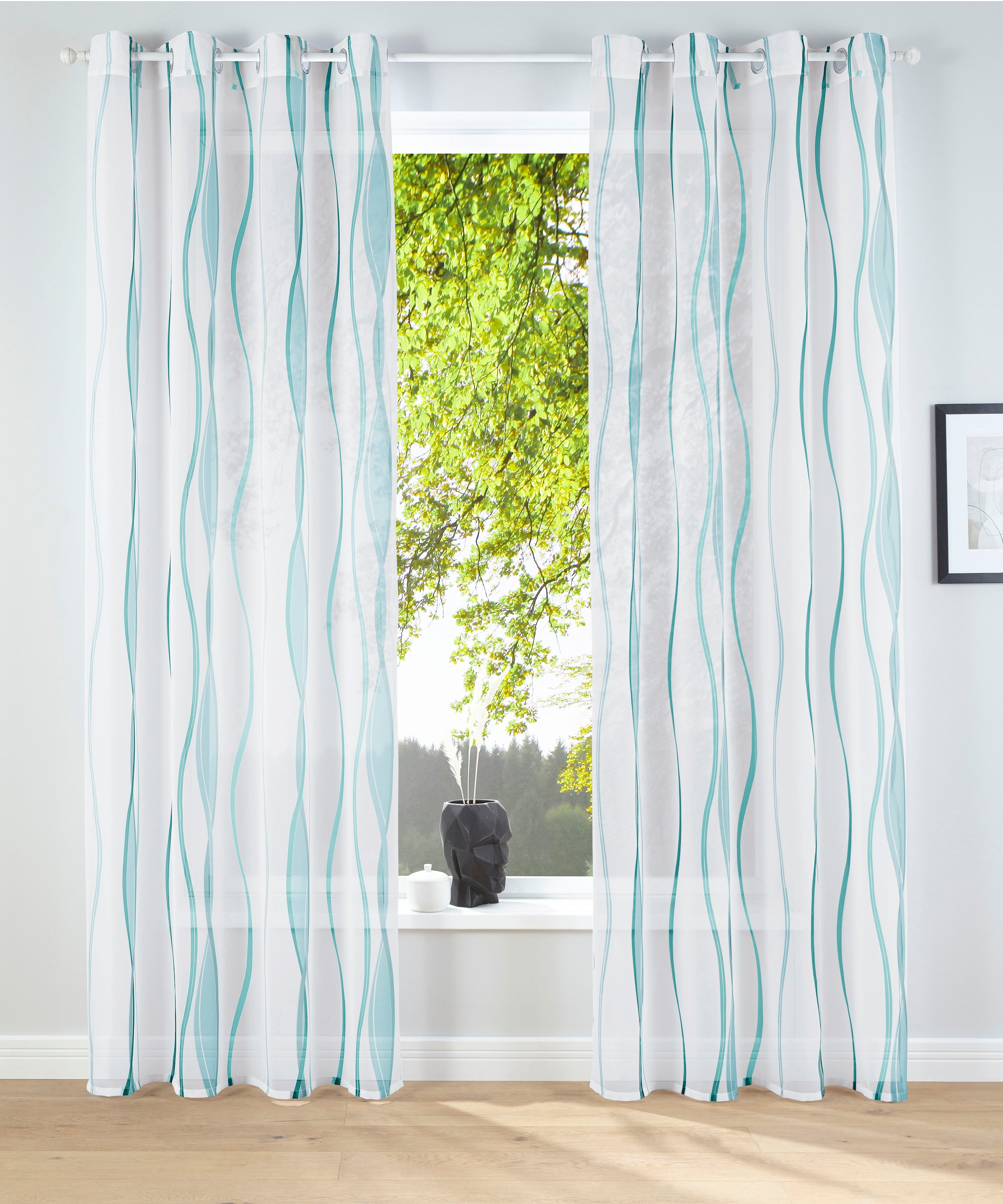 my home Gardine »Dimona« Ösen 2 Stk. tlg. 2-er Set, transparent, Voile, Pol günstig online kaufen