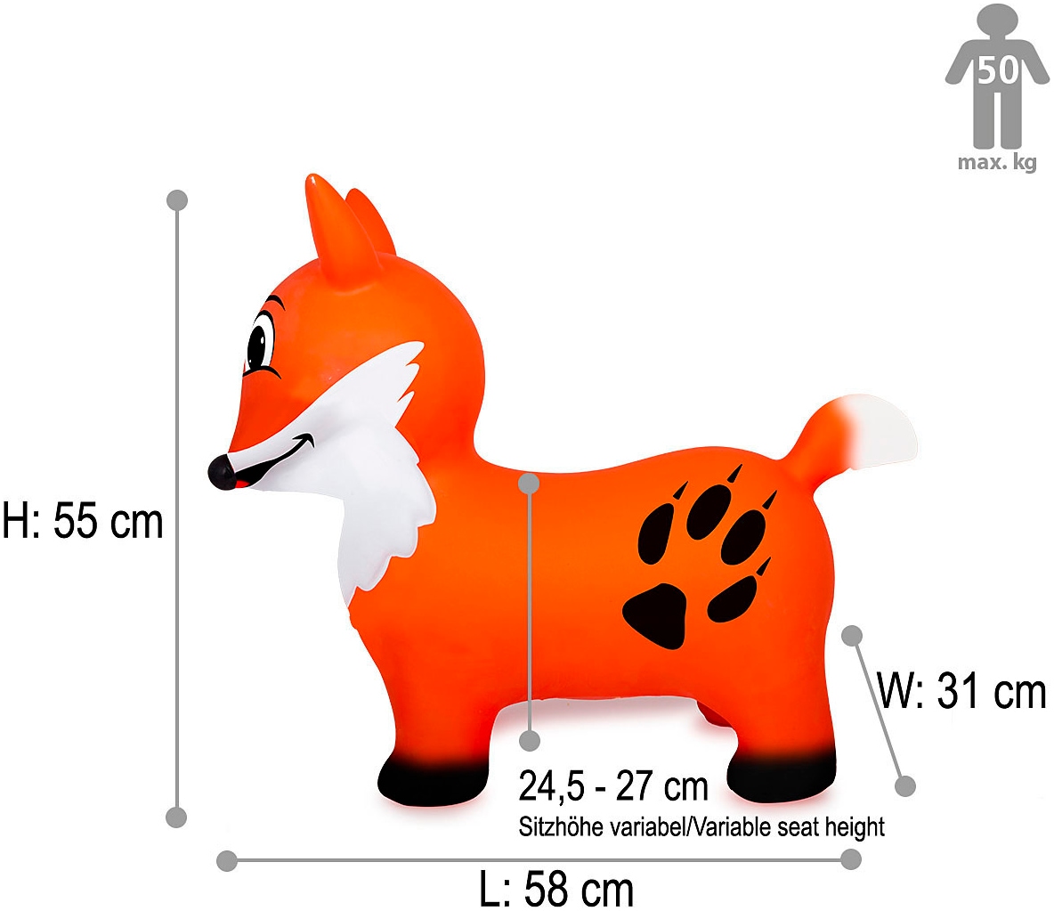 Jamara Hüpftier »Fuchs«, inkl. Luftpumpe