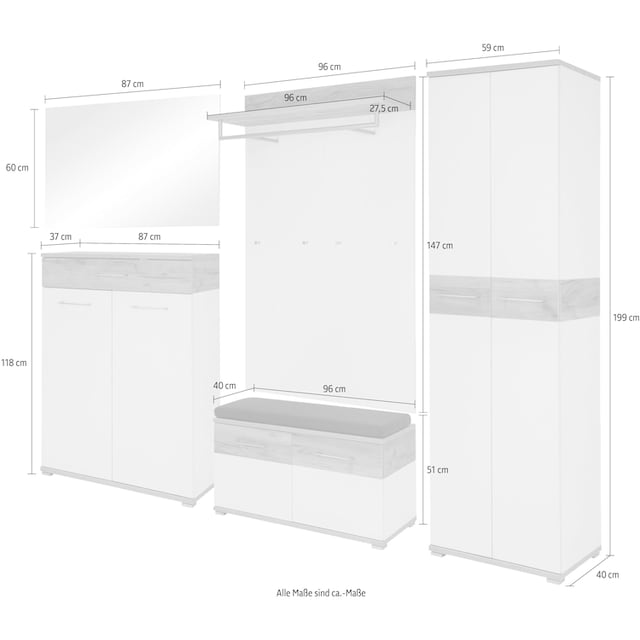 GERMANIA Garderoben-Set »GW-Topix«, (Set, 6 St.), Türen mit  Soft-Close-Funktion auf Rechnung kaufen