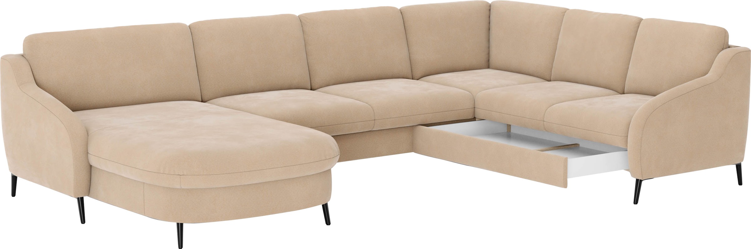 sit&more Wohnlandschaft »Soul U-Form«, wahlweise mit Bettfunktion und Bettkasten oder Schubkasten