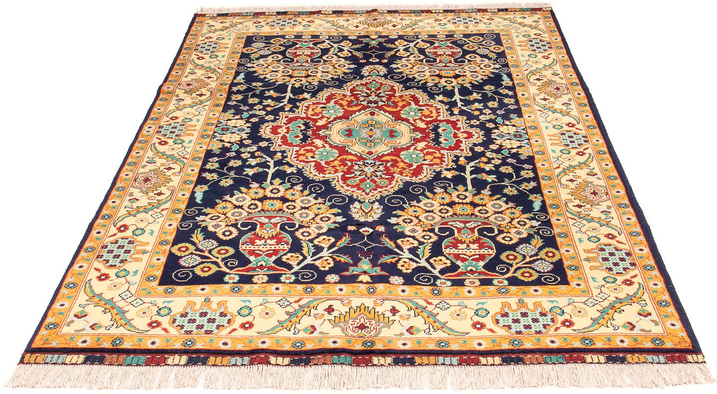 morgenland Orientteppich »Afghan - 213 x 151 cm - dunkelblau«, rechteckig, günstig online kaufen