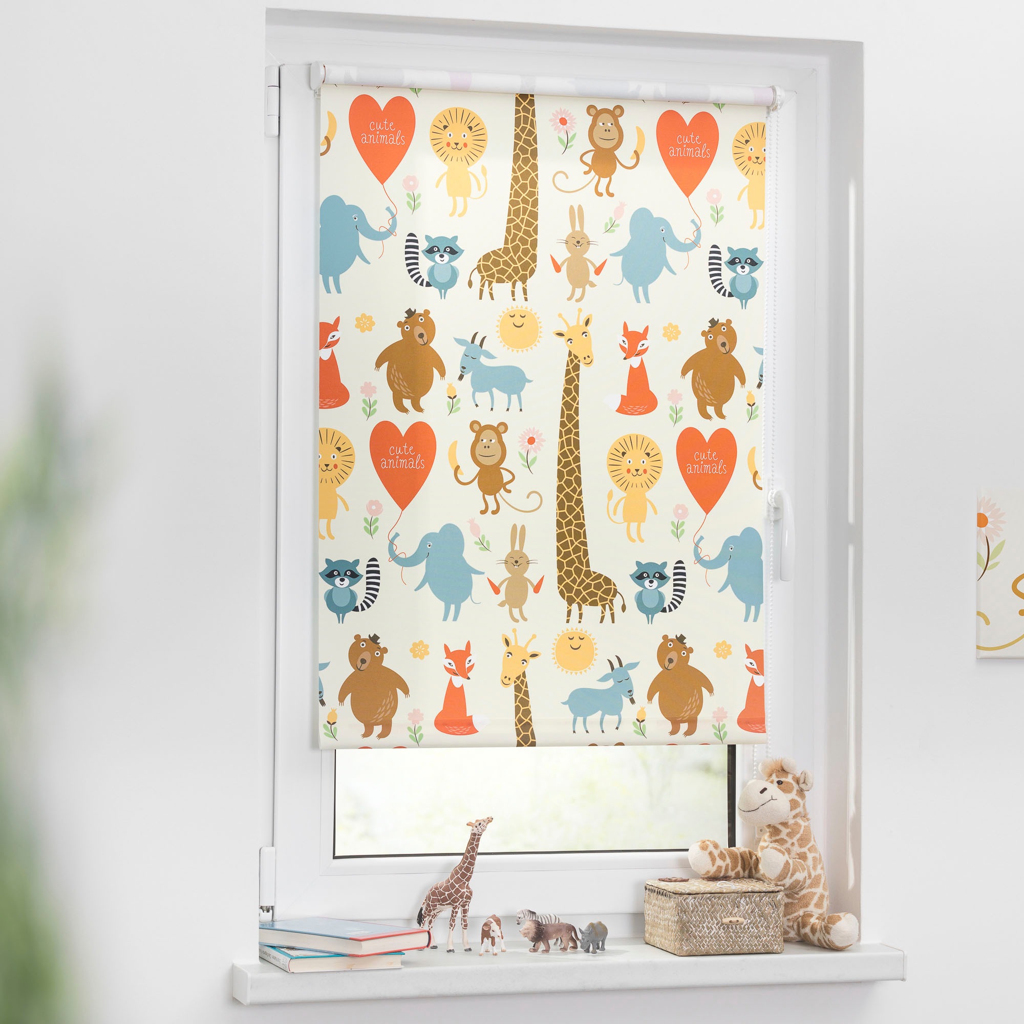 LICHTBLICK ORIGINAL Seitenzugrollo »Klemmfix Digital Cute Animals«, verdunk günstig online kaufen