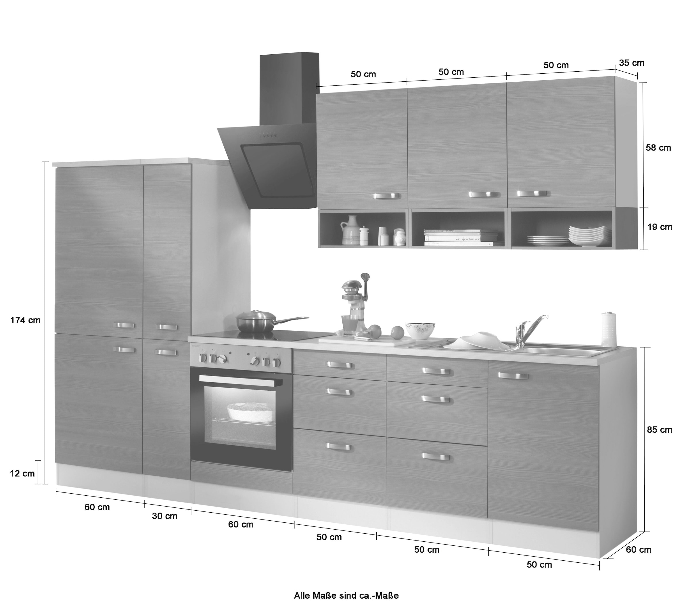 OPTIFIT Küchenzeile »Vigo«, mit E-Geräten, Breite 310 cm auf Raten  bestellen