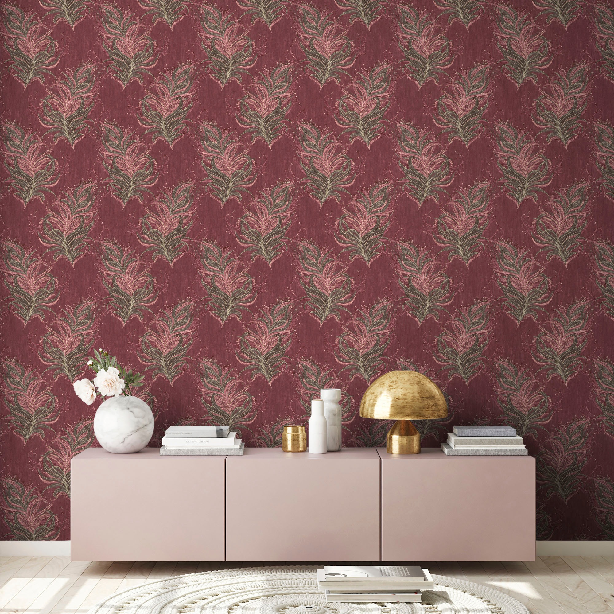 living walls Vliestapete »Mata Hari«, orientalisch-gemustert-Motiv, Tapete Federn Tapeten Wohnzimmer Schlafzimmer Küche modern Design Büro