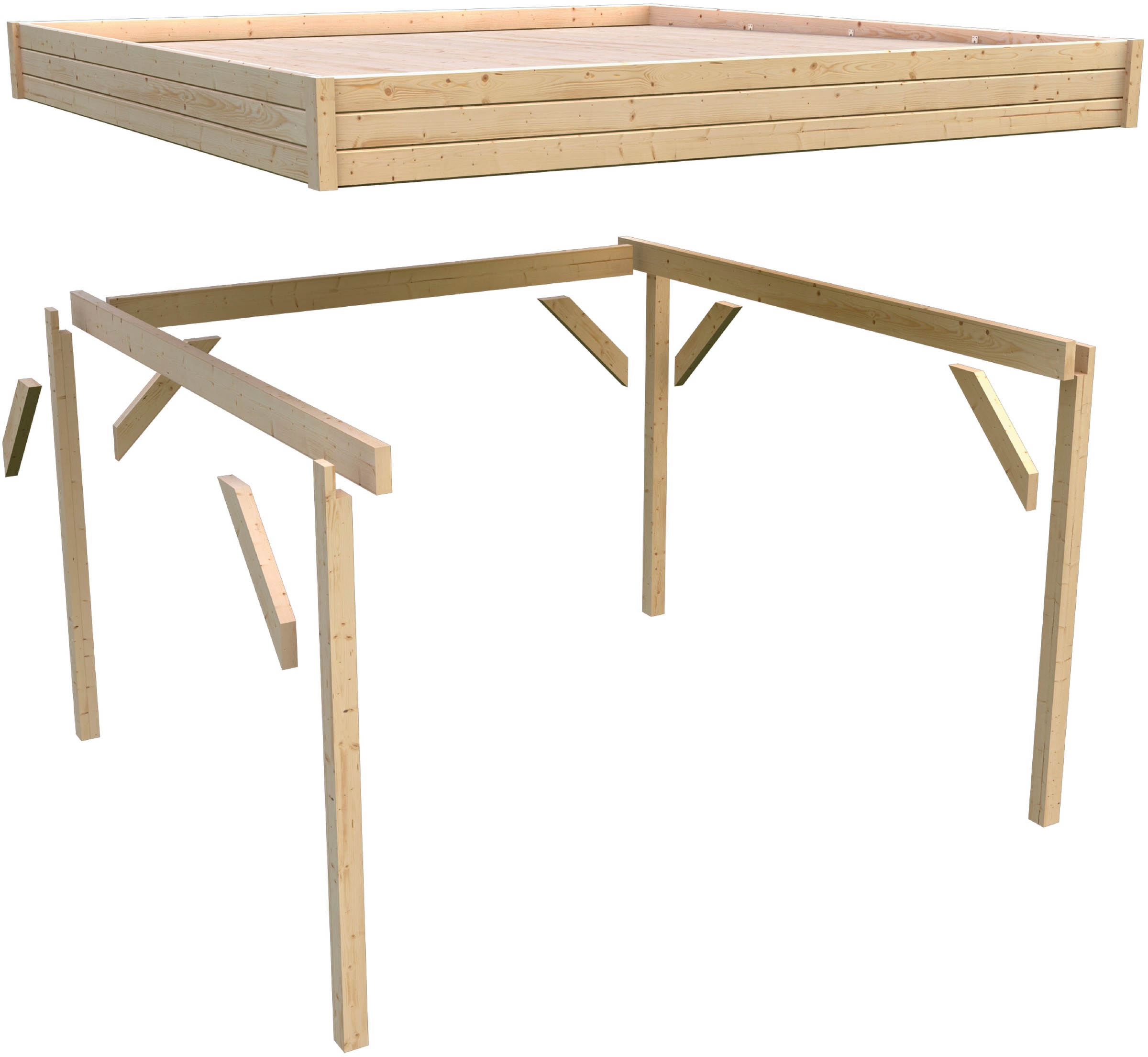 Karibu Pavillon »Gordon«, BxTxH: 320x160x239 cm, ohne Seitenteile und Rückwand