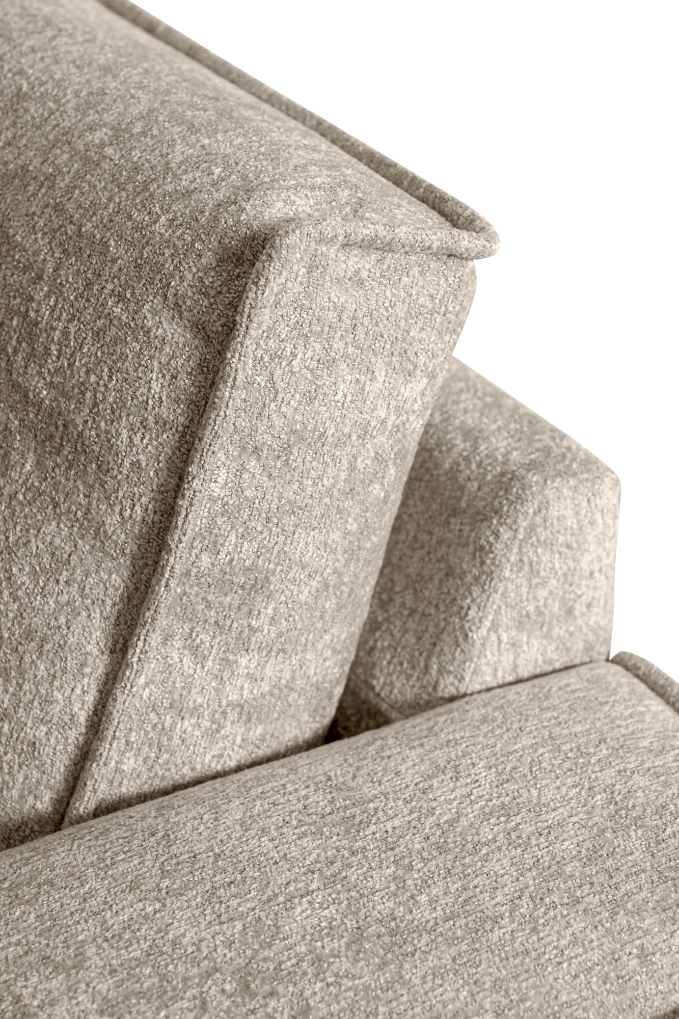 Places of Style 3-Sitzer »3er Sofa Oland, Struktur, Flachgewebe, Luxus-Microfaser, Boucle«, 224 cm, Wellenunterfederung, Skandi-Design, Metallfüße