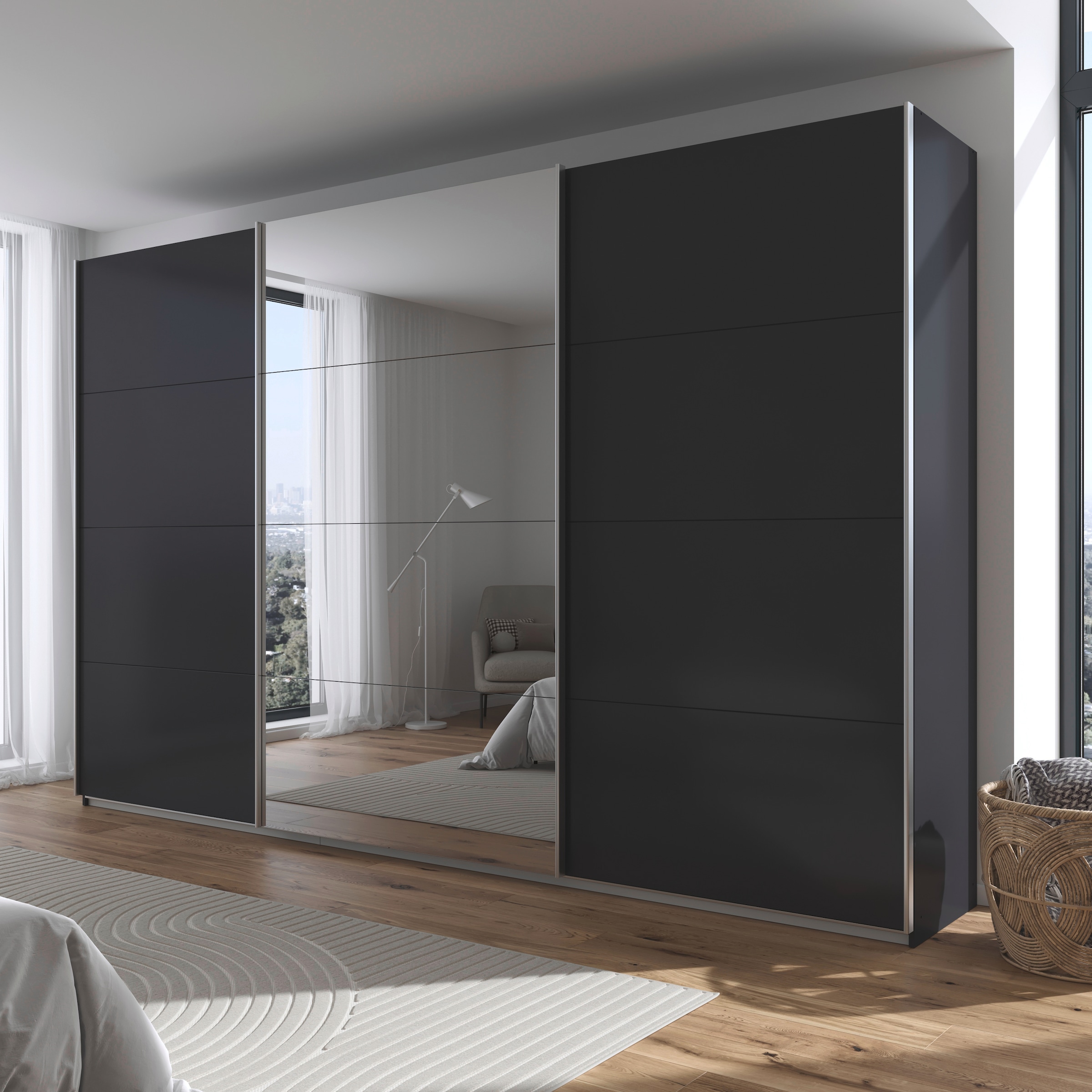 rauch Schwebetürenschrank »Kleiderschrank Schrank Garderobe AGORDO«, Top Innenausstattung, in 4 Breiten und 2 Höhen MADE IN GERMANY