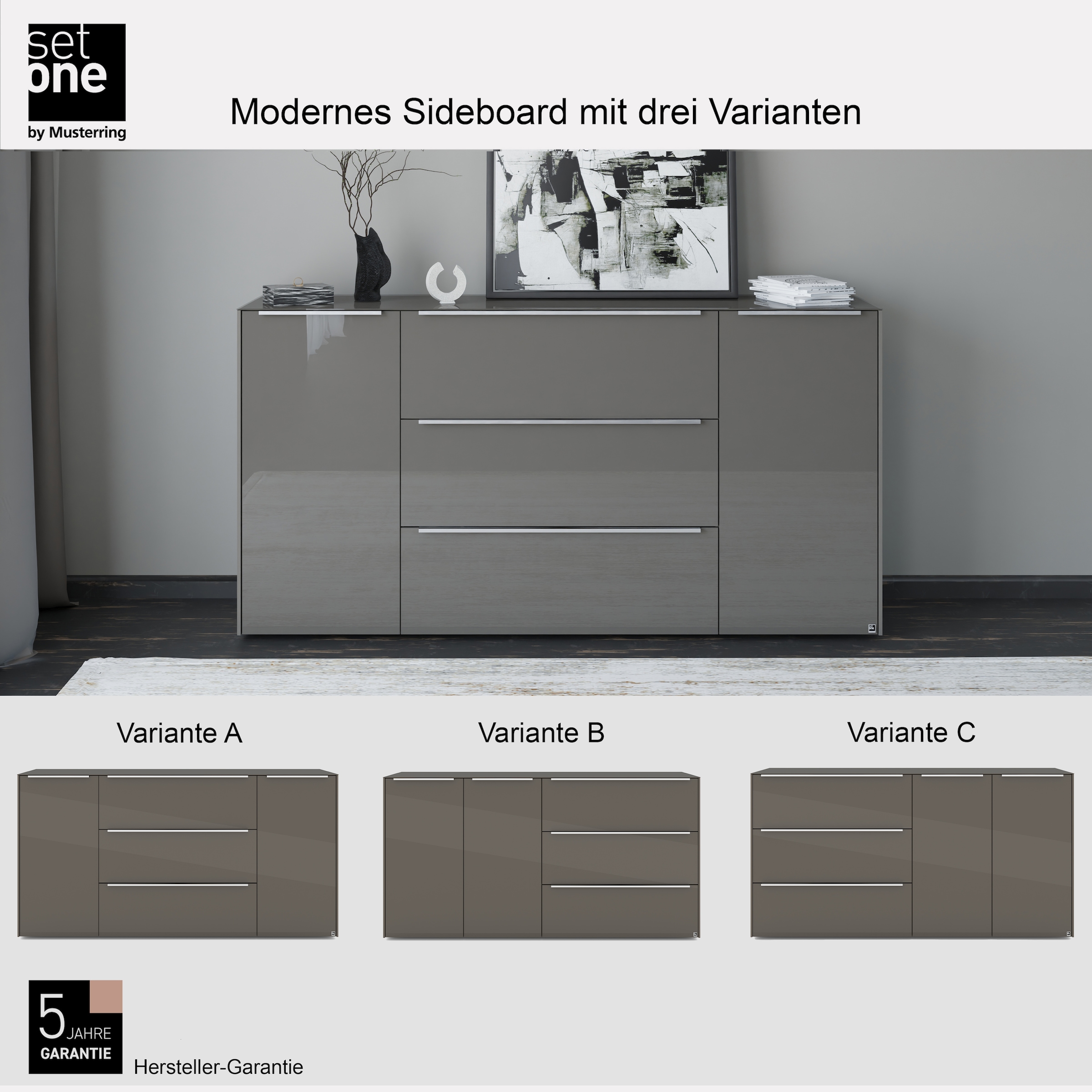 set one by Musterring Sideboard »Reno« 1 Stk. tlg. Mit Gleitern und in verschiedenen Farben erhältlich