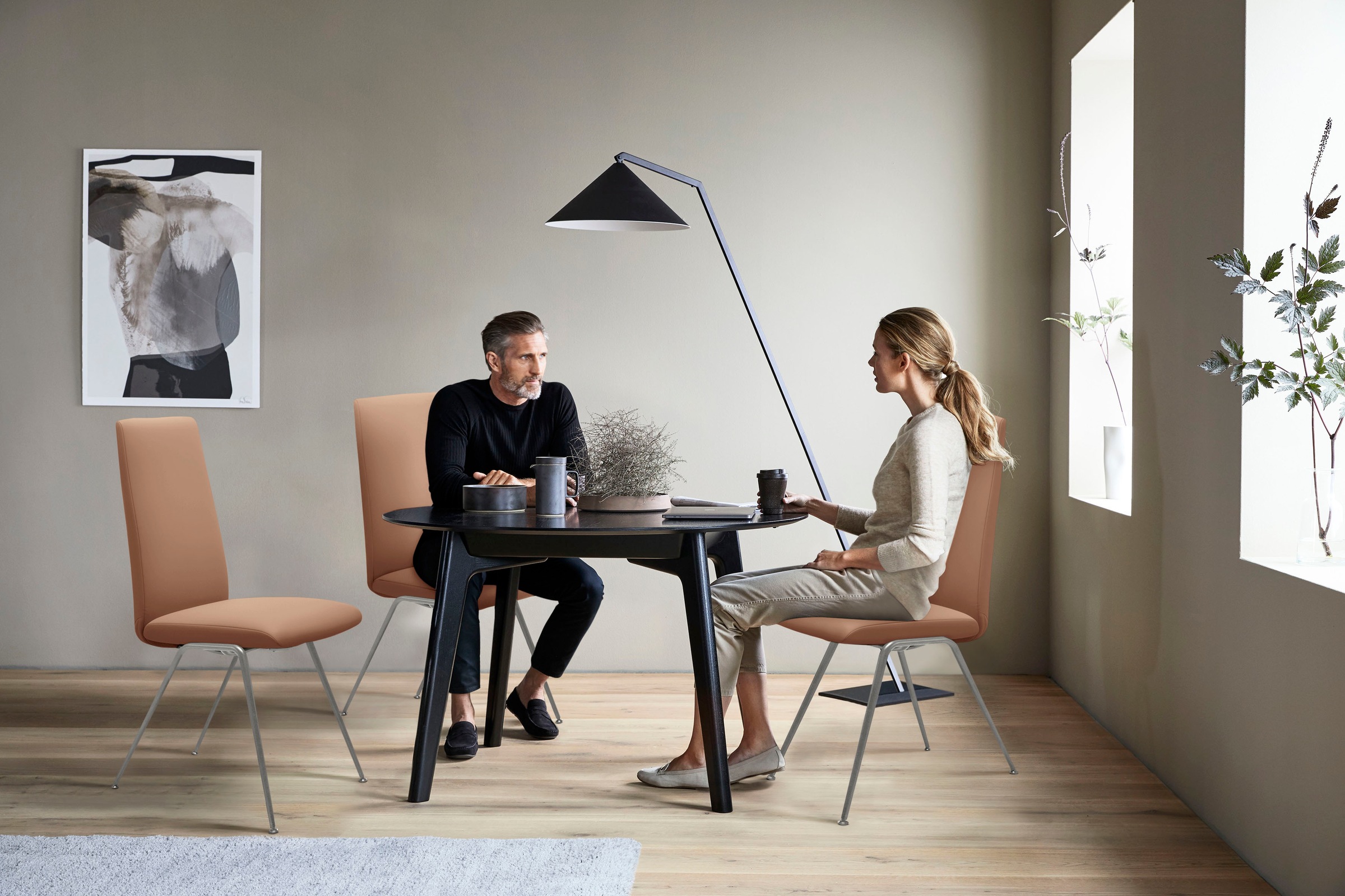 Stressless® Polsterstuhl »Laurel«, Leder BATICK, High Back, Größe M, mit Beinen aus Stahl in Chrom glänzend