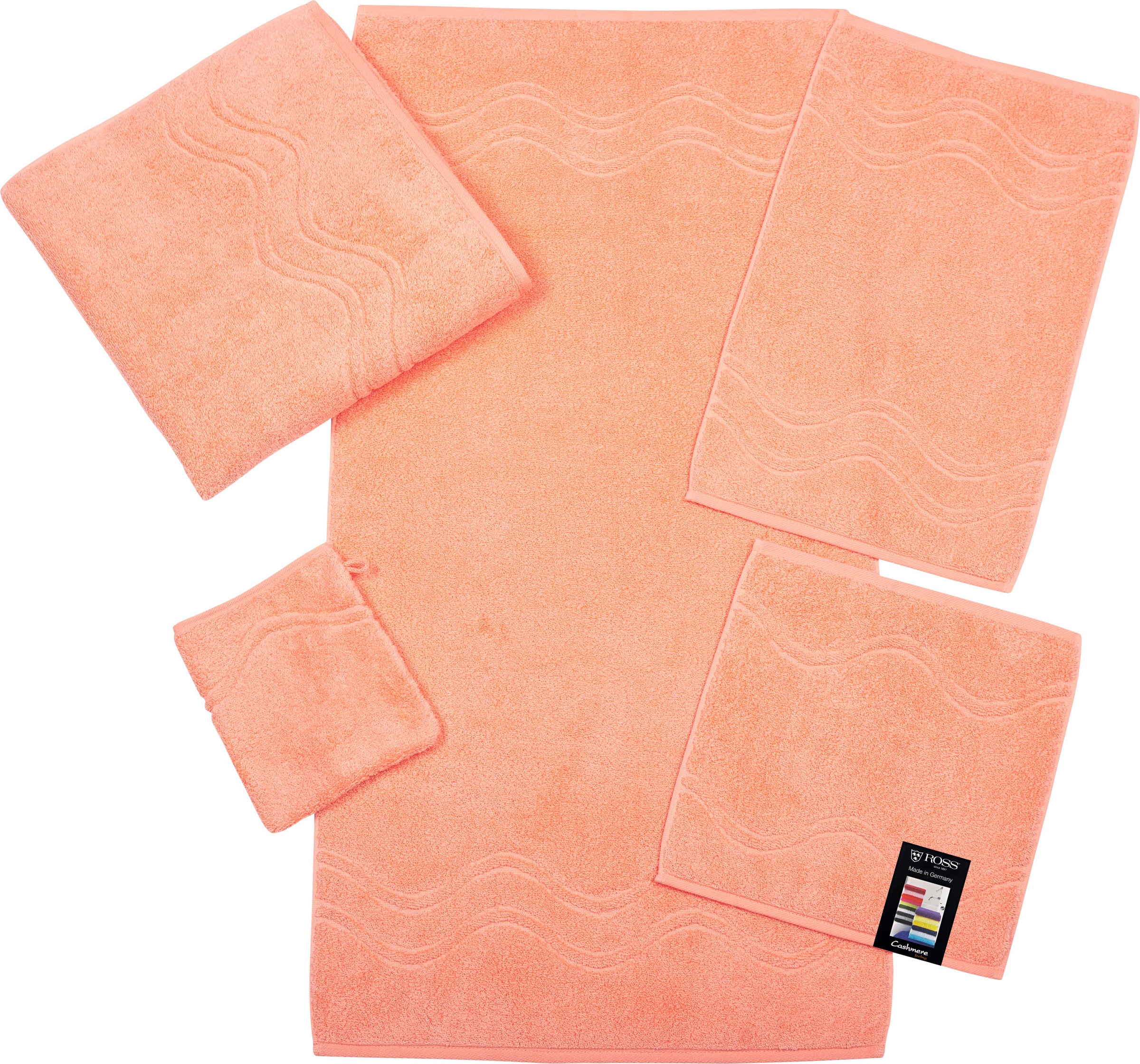 ROSS Handtuch »Cashmere feeling«, (2 St.), mit Wellenbordüre