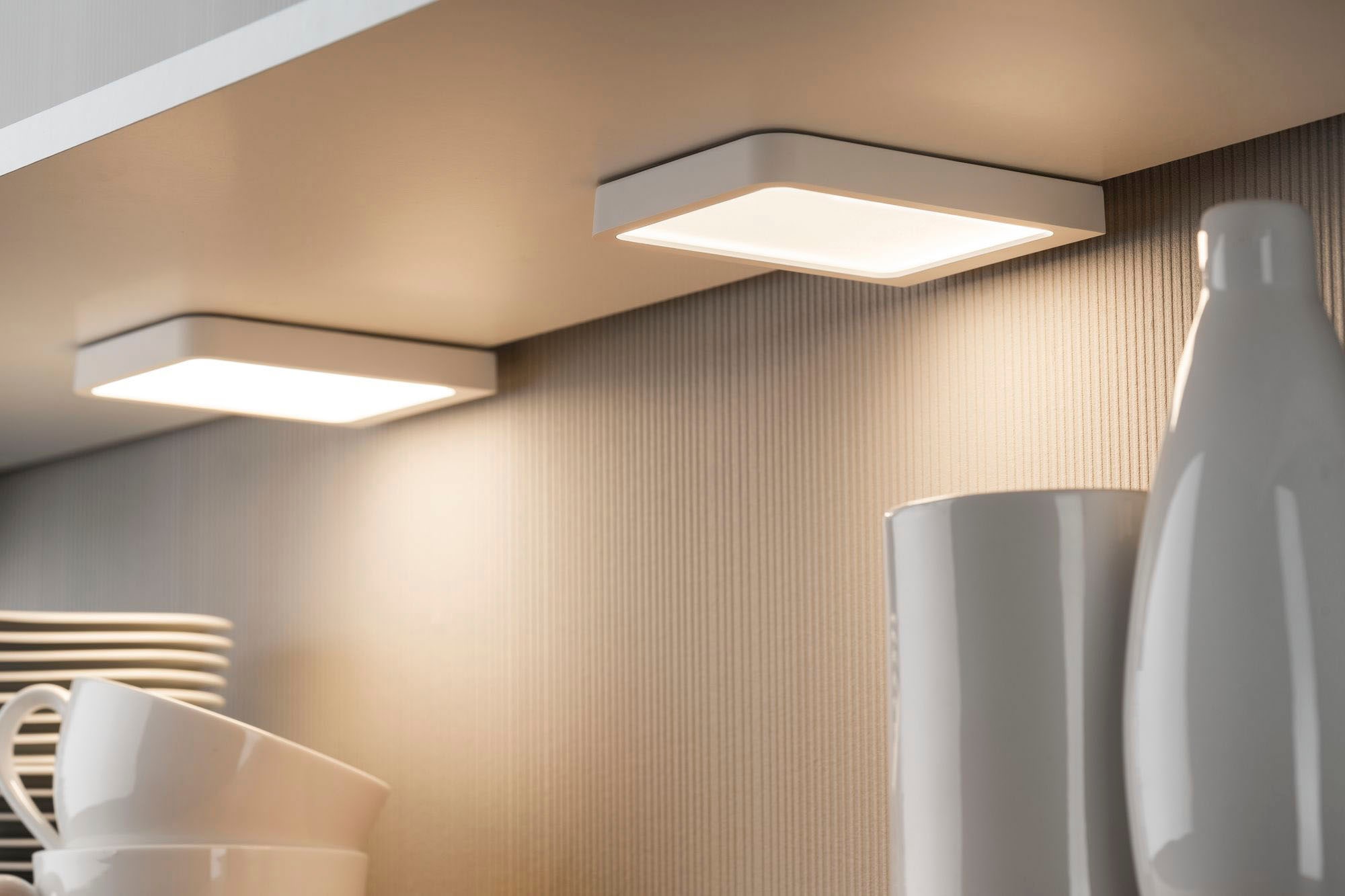 Paulmann Unterschrankleuchte »LED Möbelaufbauleuchte Vane eckig 2er-Set inklusive LED-Modul 2x6,7W«, 2 flammig, LED Möbelaufbauleuchte Vane eckig 2er-Set inklusive LED-Modul 2x6,7W