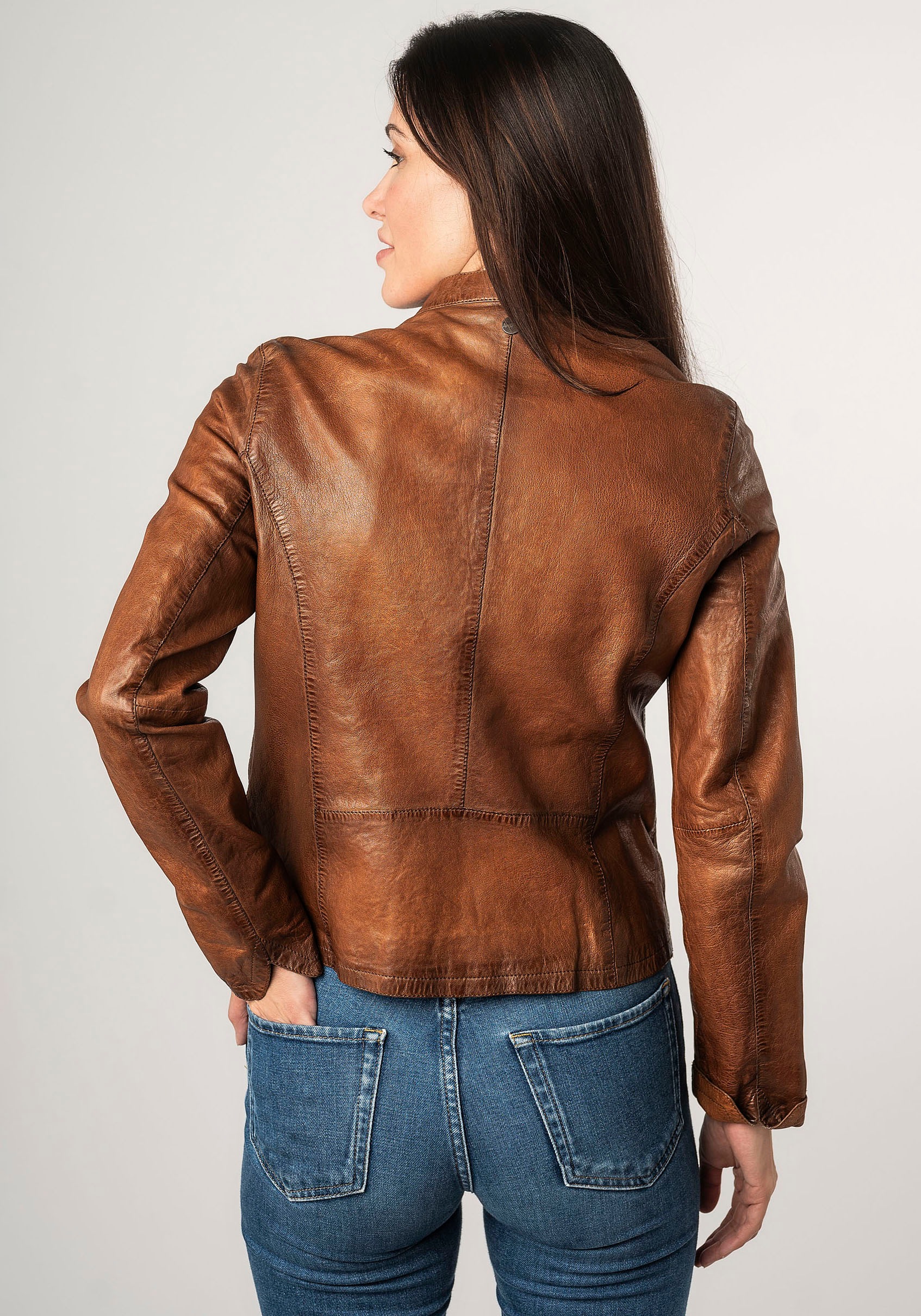 Mauritius Lederjacke »MWAndriana«, mit Stehkragen