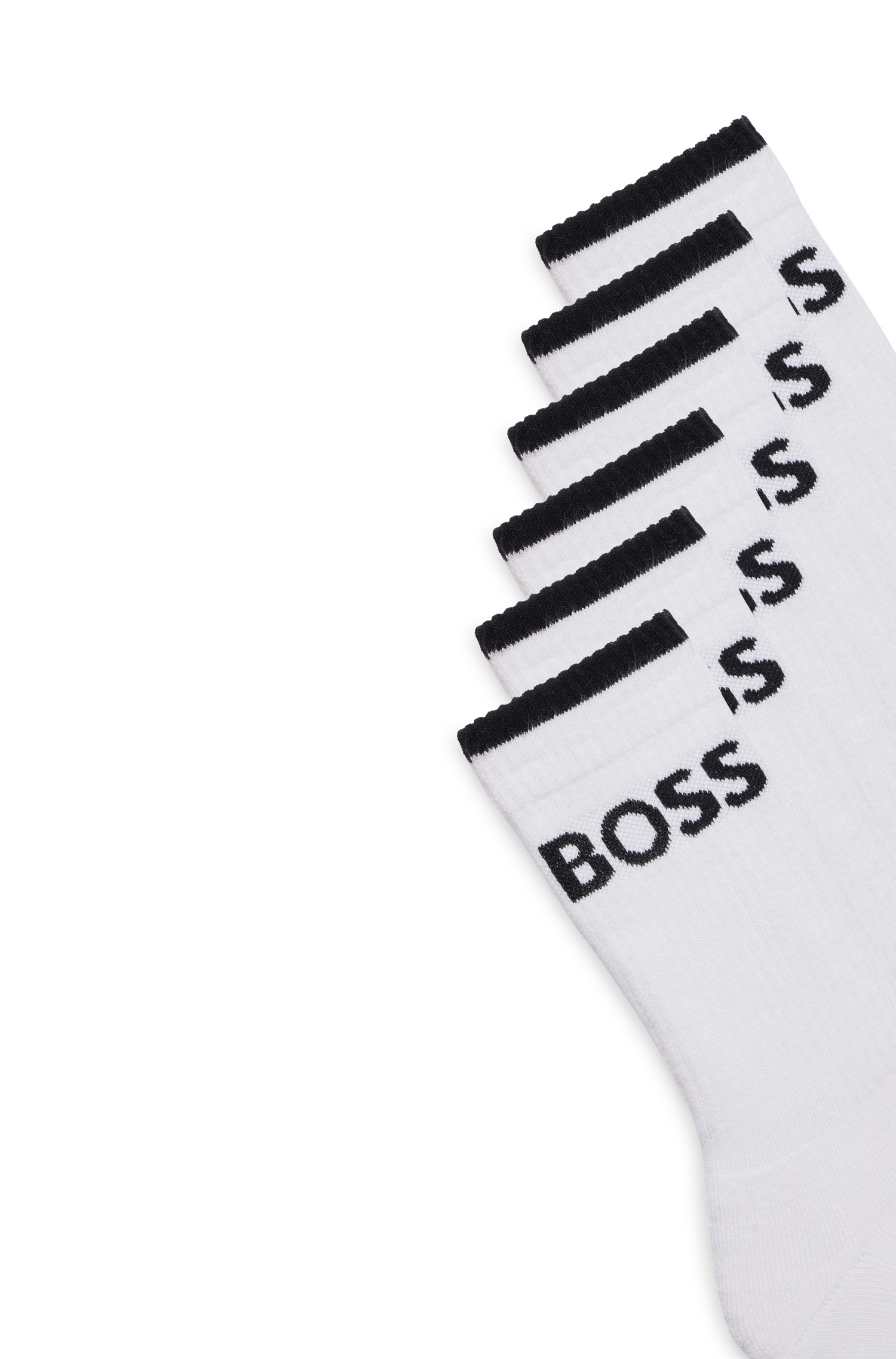 BOSS Businesssocken »6P QS Stripe CC«, (Packung, 6 Paar, 6er), mit BOSS Schriftzug