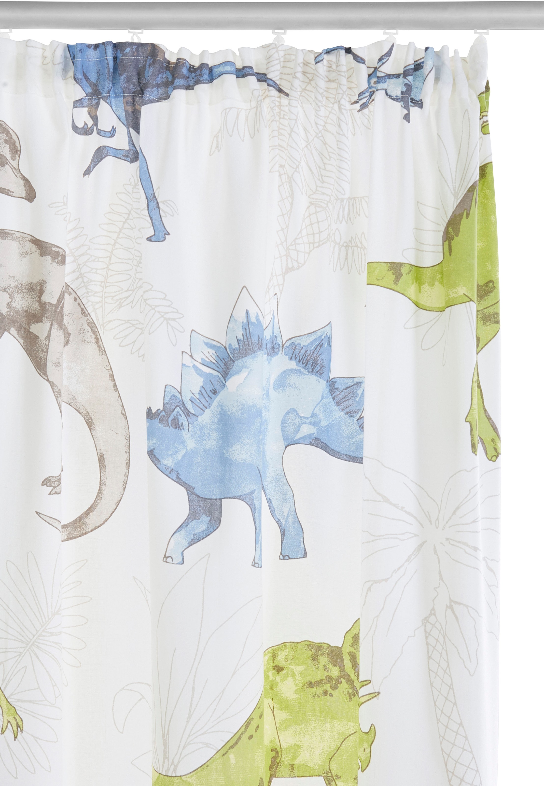 my home Gardine »DINO«, (1 St.), Kindergardine, einseitig mit Dinosauriern bedruckt