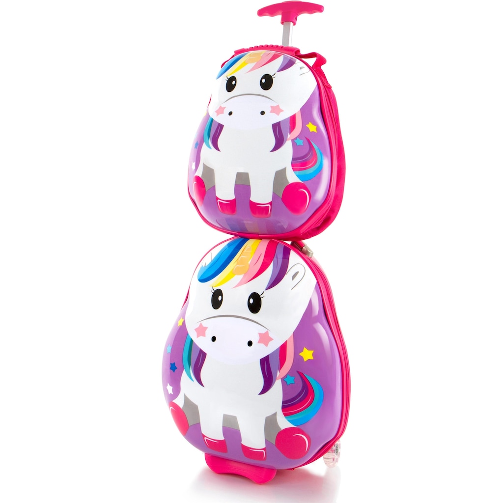 Heys Kinderkoffer »Travel Tots, 46 cm, Einhorn«, (Set, 2 St.), 2 Rollen