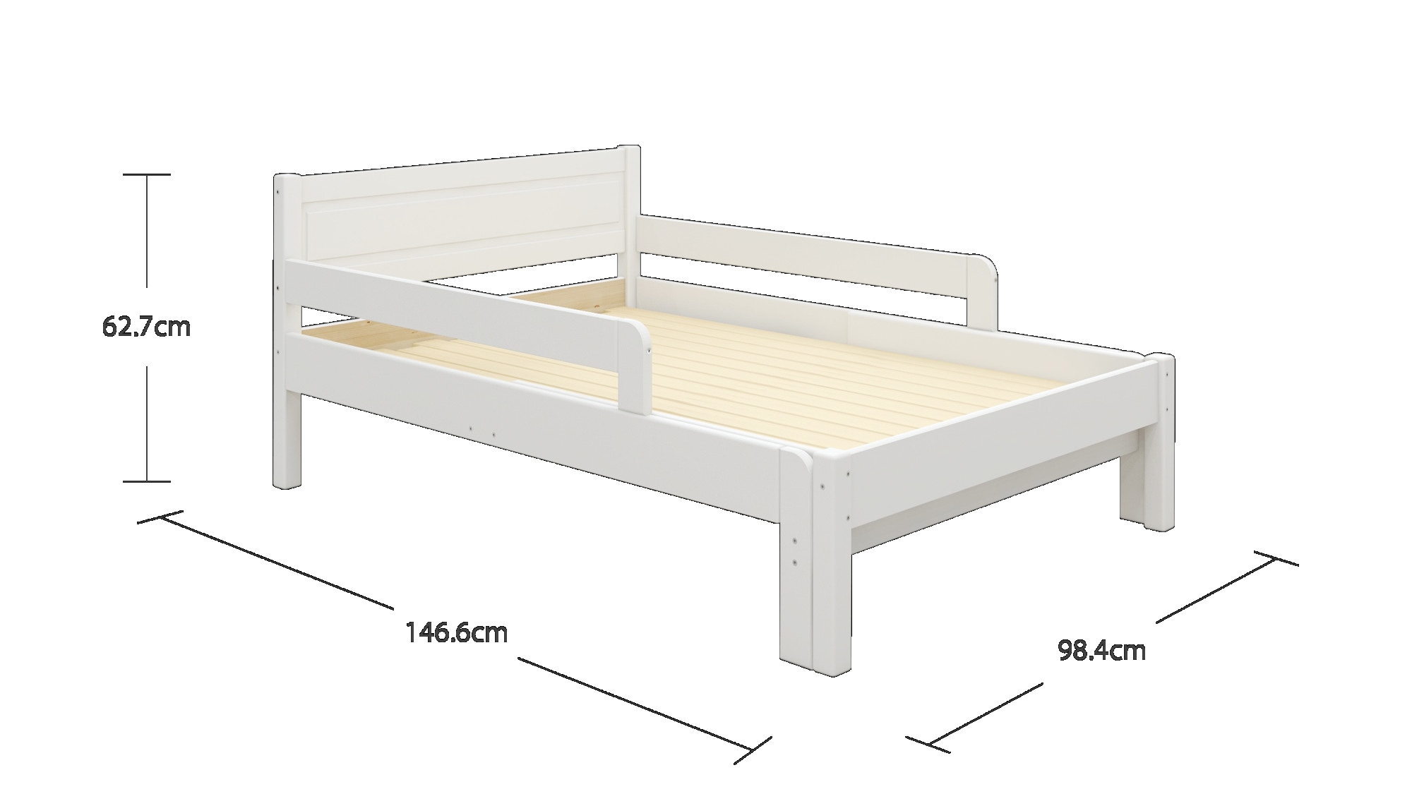 Home affaire Kinderbett »Hero, Massivholzbett, ausziehbar von 140 bis 200 cm, FSC®« 90cm Breite, 140-200cm Liegefläche,  massive Kiefer, mit Lattenrost, zeitlose Optik,  Rausfallschutz