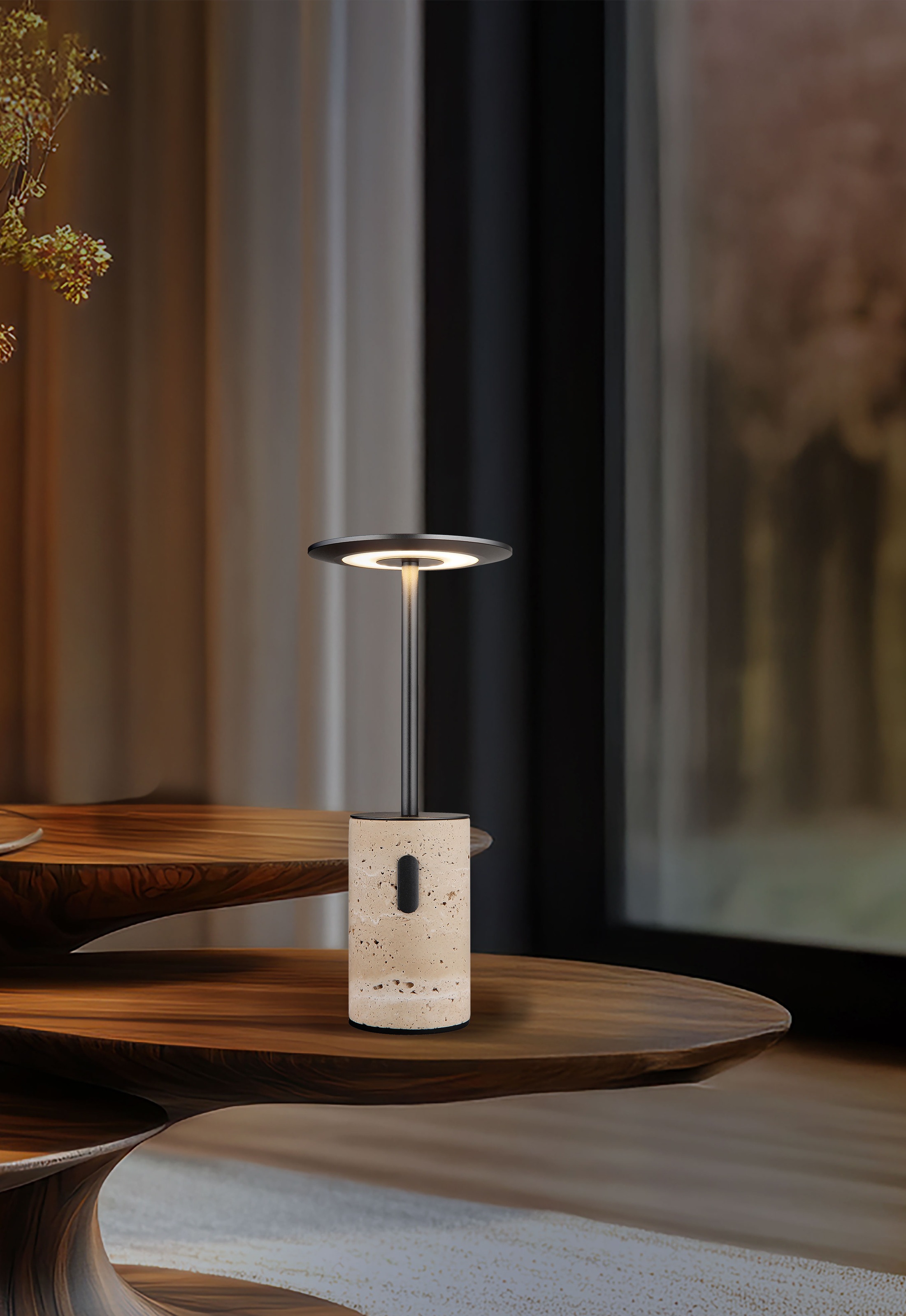 GLOBO LIGHTING LED Tischleuchte »TRAVERTIN« LED-Modul 1 Stk. Warmweiß Trave günstig online kaufen