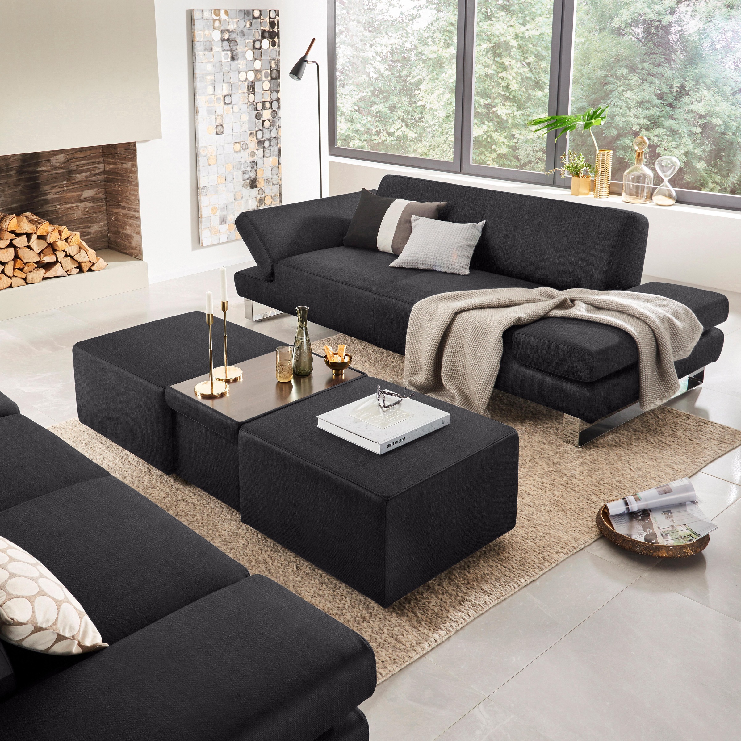 W.SCHILLIG 3-Sitzer »taboo Designsofa mit hohem Sitzkomfort«, mit Übertiefe, inklusive Armlehnenverstellung