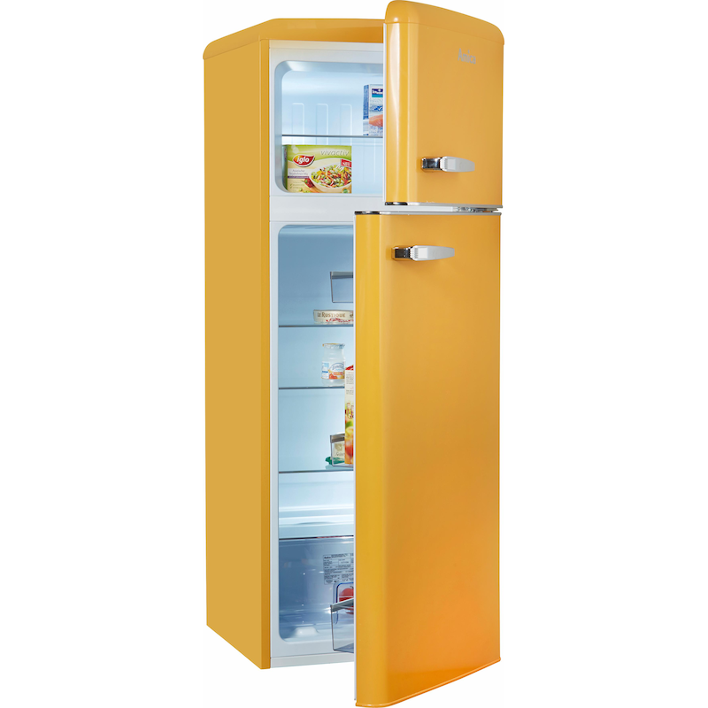 AMICA Kühl-/Gefrierkombination »KGC 15633 Y« 144 cm hoch 55 cm breit sonnengelb