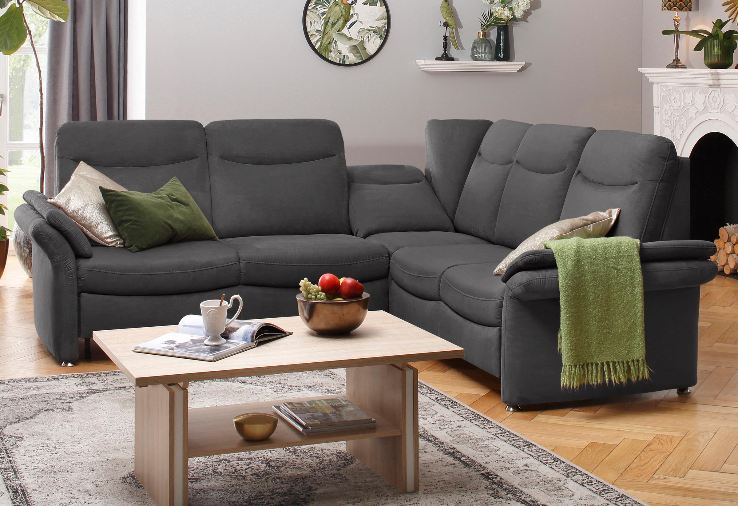 Home affaire Ecksofa »Tahoma L-Form«, mit Armlehnfunktion, wahlweise Bettfunktion, Schublade, Relaxfunktion