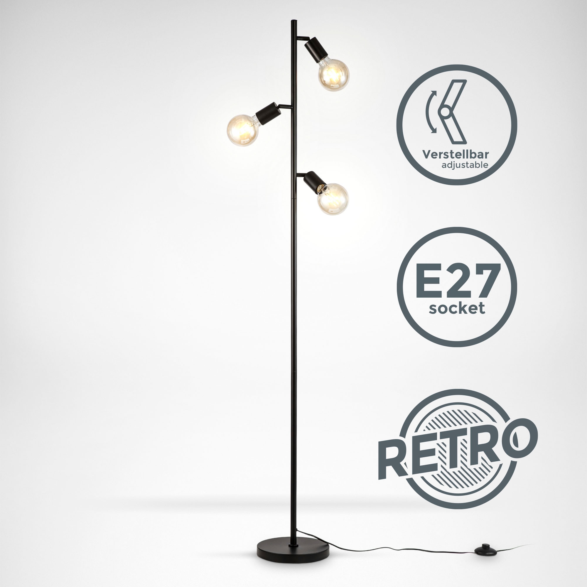 B.K.Licht Stehlampe und Tischleuchte im Set