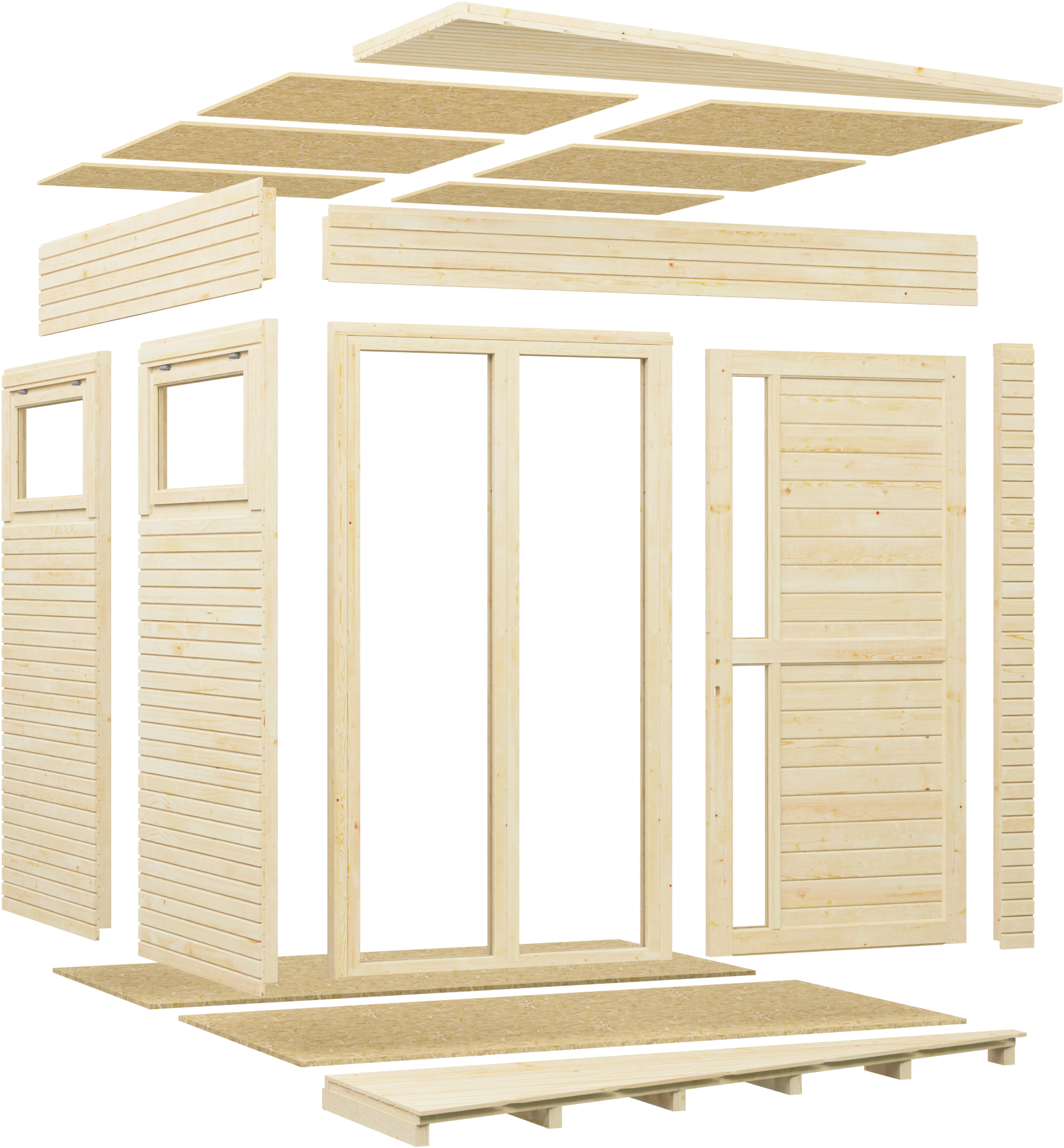 BERTILO Gartenhaus »Concept Office, in verschiedenen Farben«, mit elegantem Rhombus-Profil in einfacher Elementbauweise