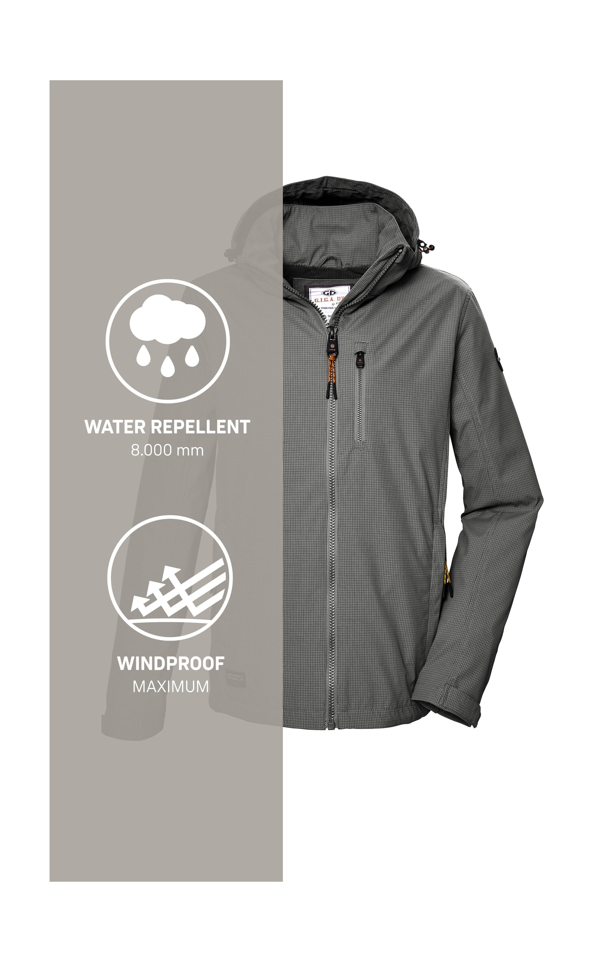 G.I.G.A. DX by killtec Softshelljacke »GS 82 MN SFTSHLL JCKT«, Wasserabweisende, winddichte Herrenjacke mit abnehmbarer Kapuze