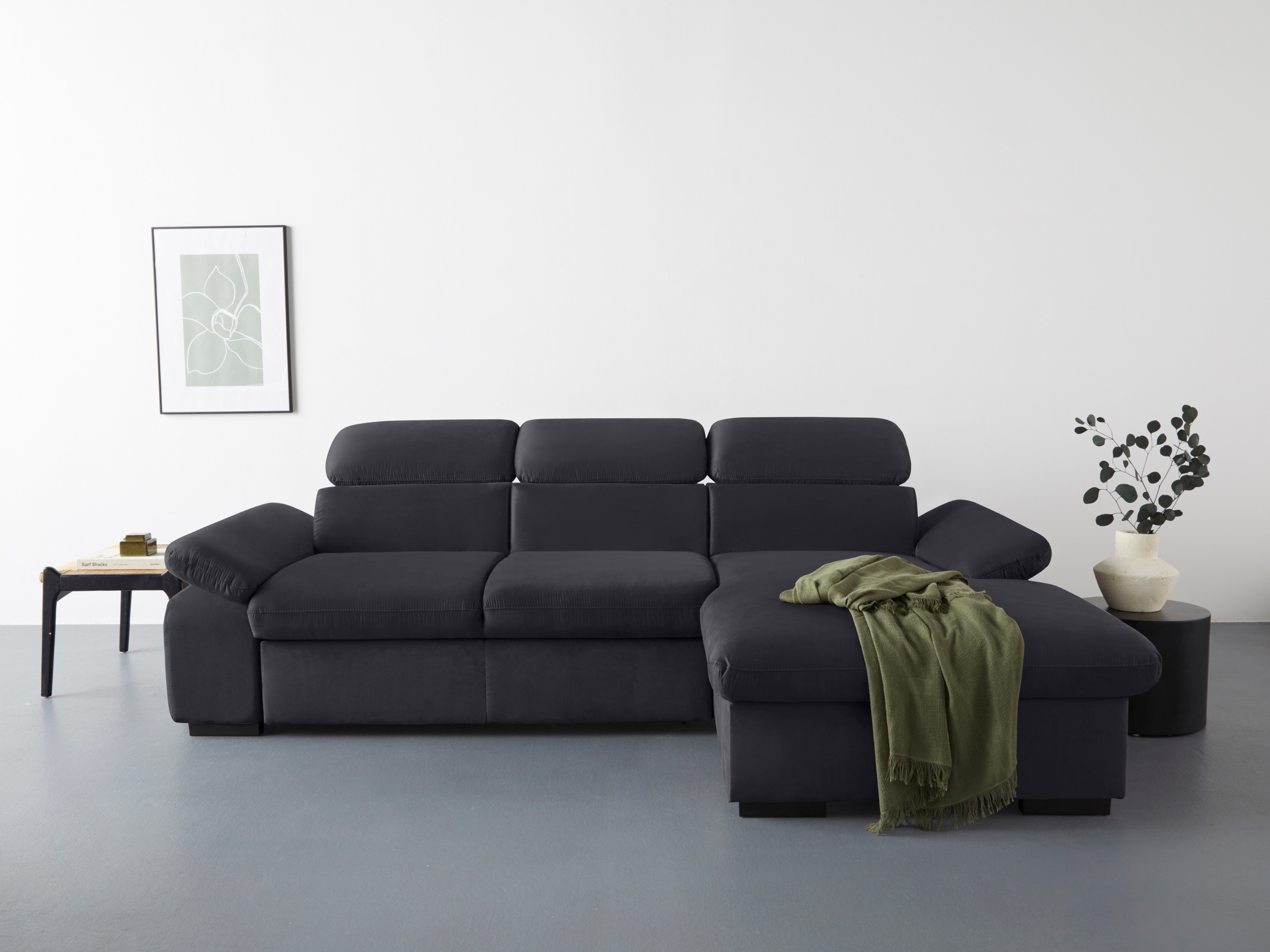 COTTA Ecksofa »Lola L-Form mit Kopfteilfunktion & Hocker«, (Set, mit Hocker günstig online kaufen