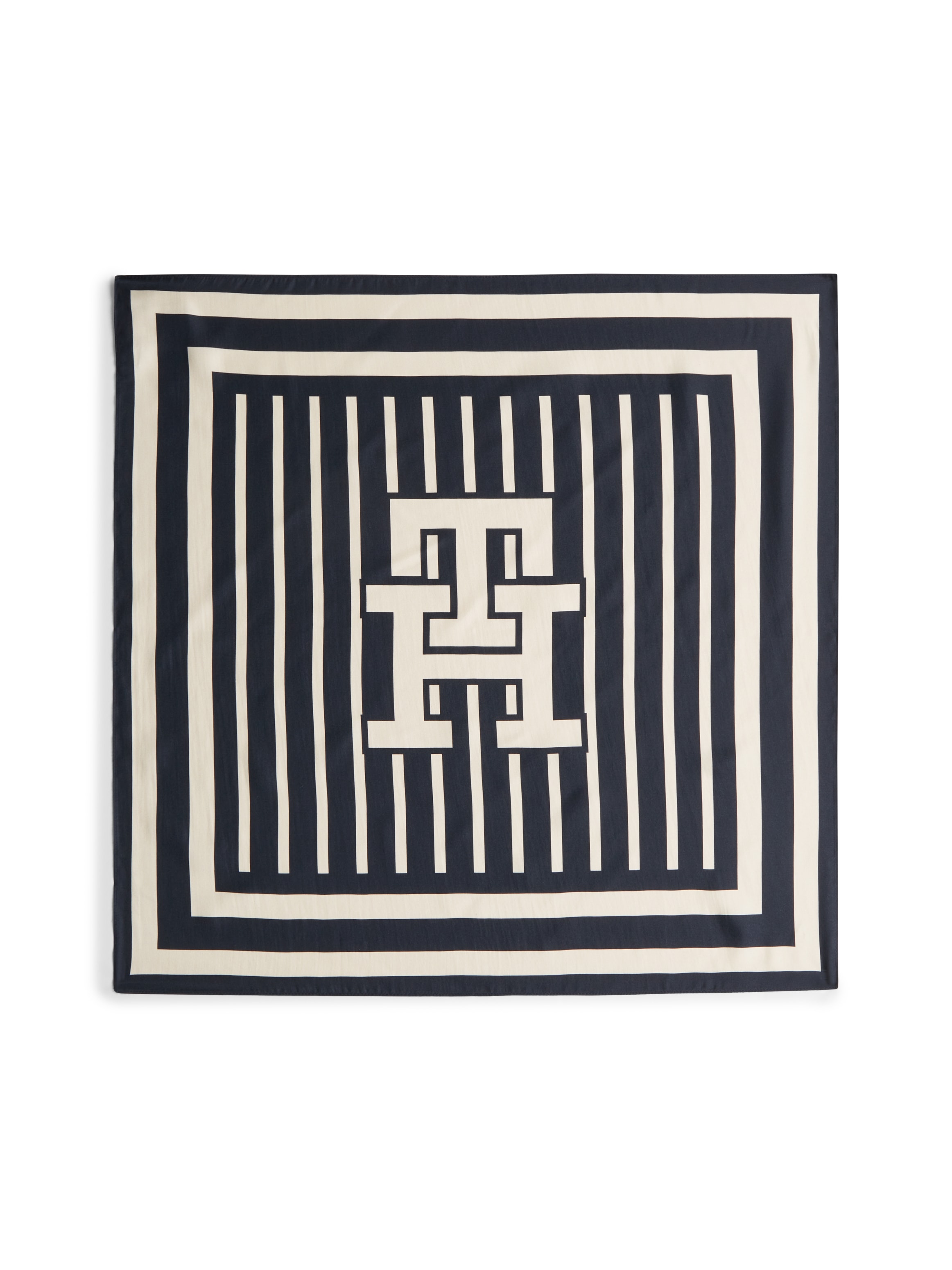 Tommy Hilfiger Seidentuch »TH ELEVATED CHIC SILK SQUARE« im Streifen-Look und mit Logo-Print
