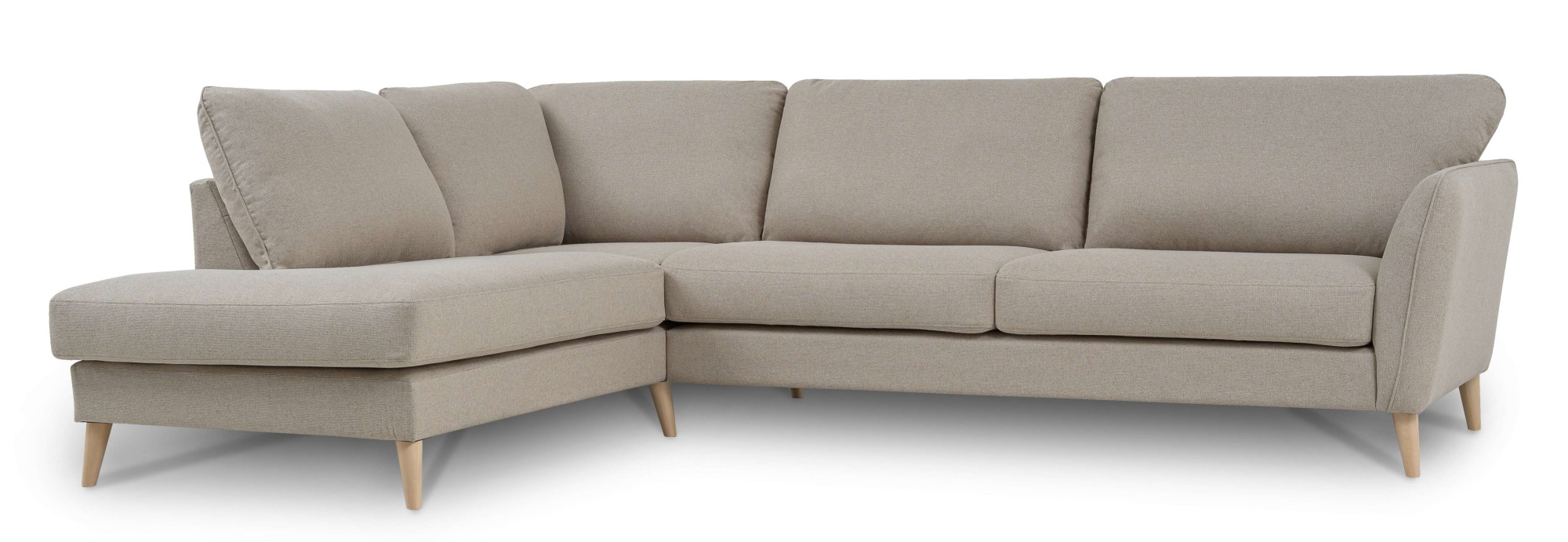 Home affaire Ecksofa »MARSEILLE 278/202 cm, L-Form, Ottom. rechts/links«, Massivholzbeine aus Eiche, in verschieden Bezügen und Farbvarianten