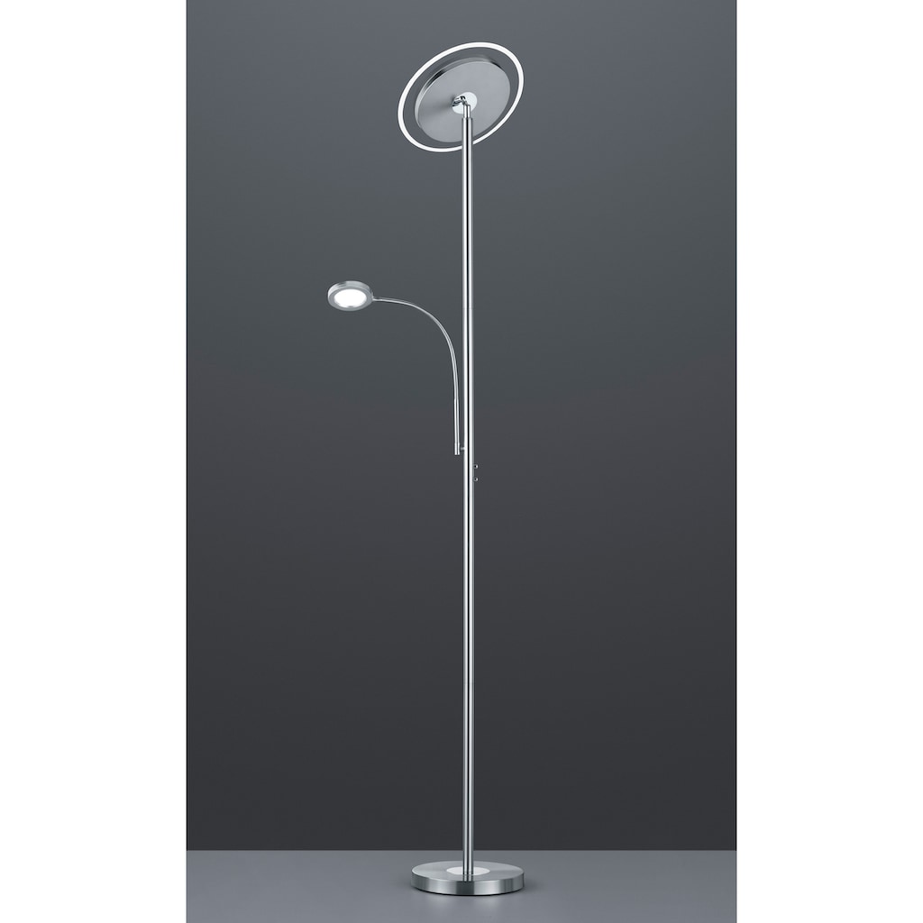 TRIO Leuchten LED Stehlampe »Ackbar«, 1 flammig-flammig, Touchdimmer, Lesearm, Fluterschale kippbar, 1700 Lumen, 3000 Kelvin