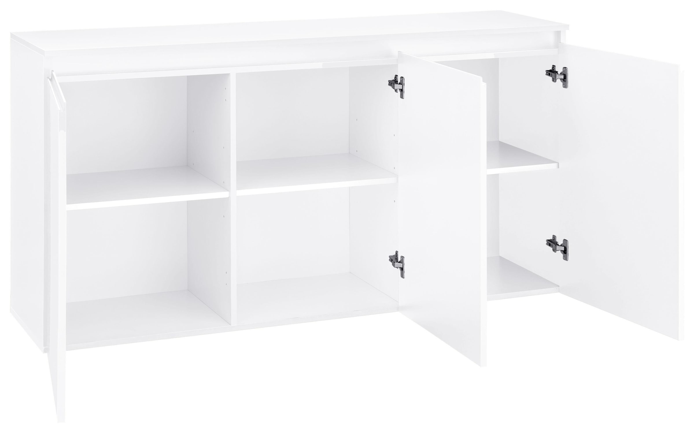 INOSIGN Kommode »Magic, Kommode, Schrank, Sideboard, Kredenz«, mit 3 Türen, Komplett Hochglanz lackiert, (B/T/H) 150x40x81 cm