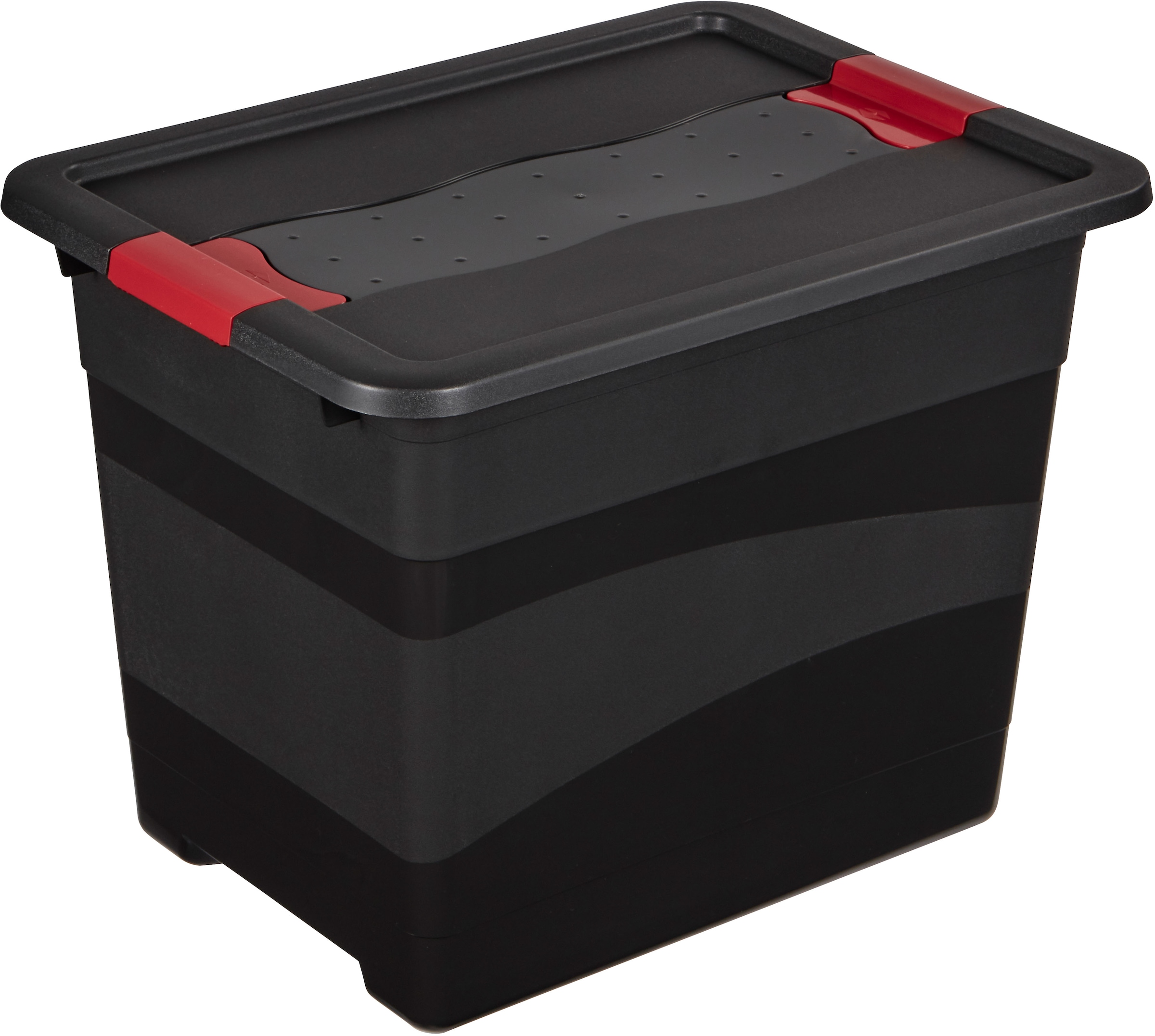 keeeper Transportbehälter »eckhart, 3er Set Transporbox, 24 L, 39,5 x 29,5 x 30 cm« 29,5 cm breit 30 cm hoch 39,5 cm lang Set, 3 Stk. tlg. seitl. Clips, Griffe am Boden, stoßfeste Seitenwände, robuster Deckel