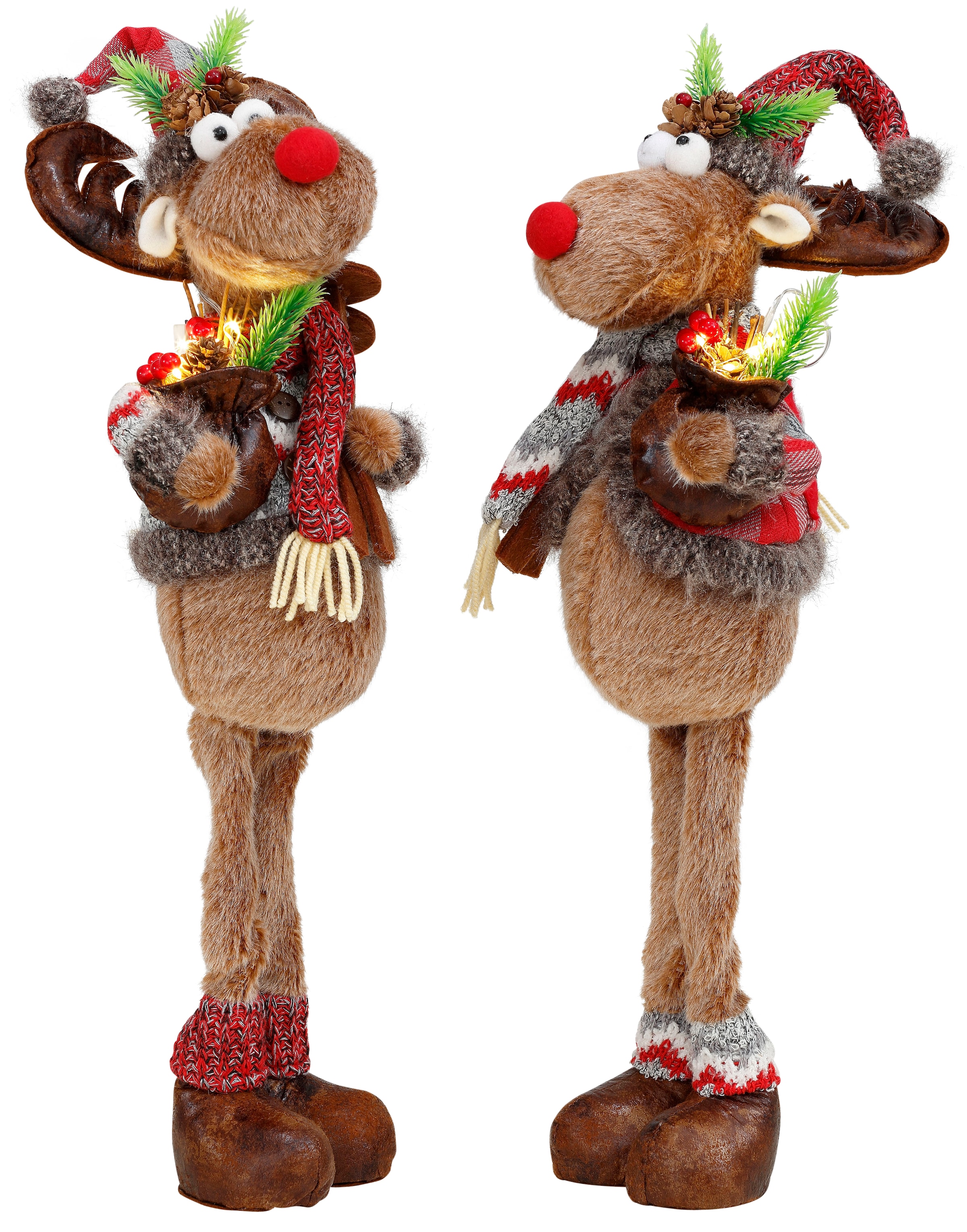 BONETTI LED Dekofigur »Weihnachtsdeko«, Rentiere mit Skiern in der Hand, 2e günstig online kaufen