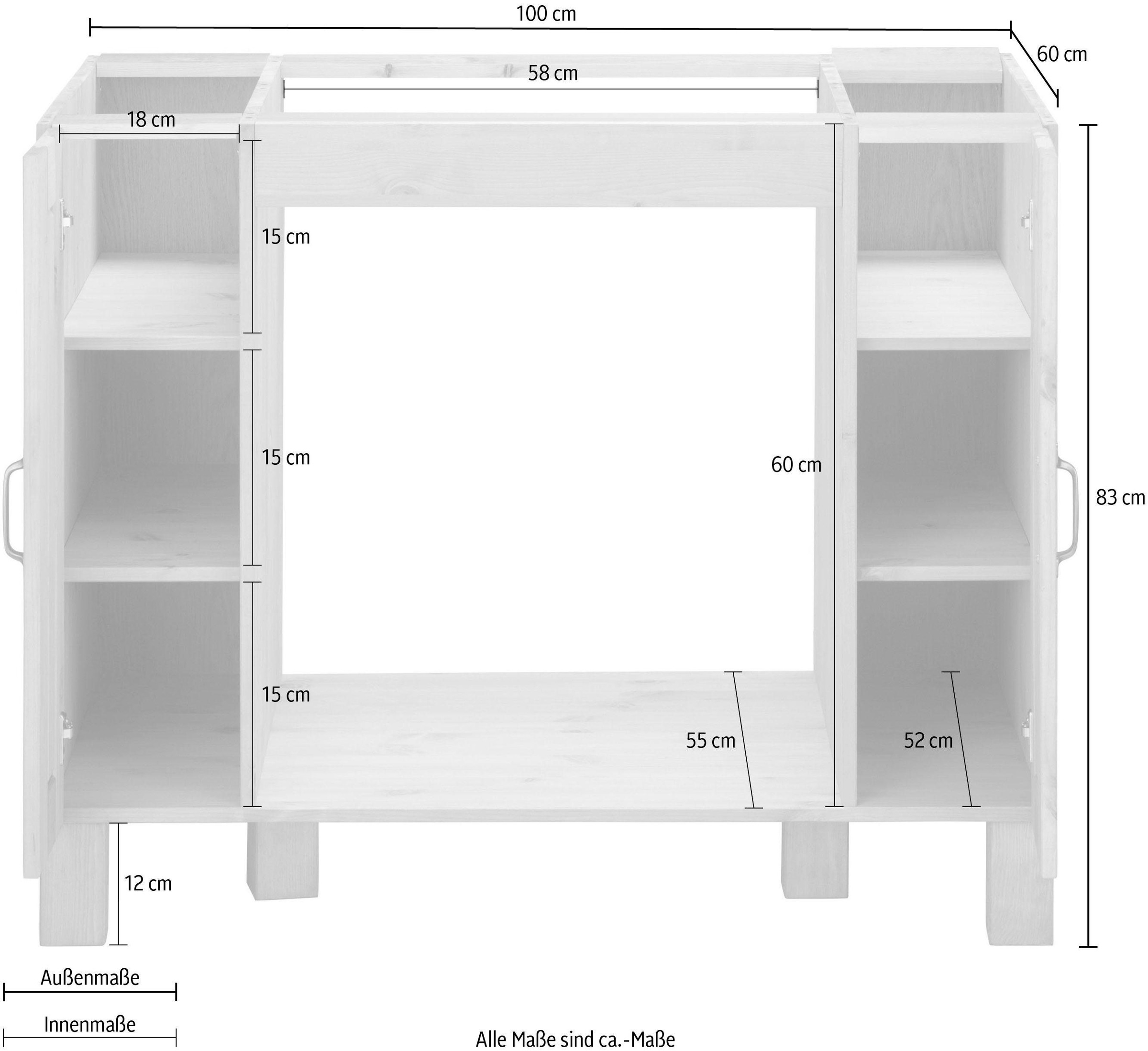 Home affaire Herdumbauschrank »Alby«, Breite 100 cm, 2 Fächer
