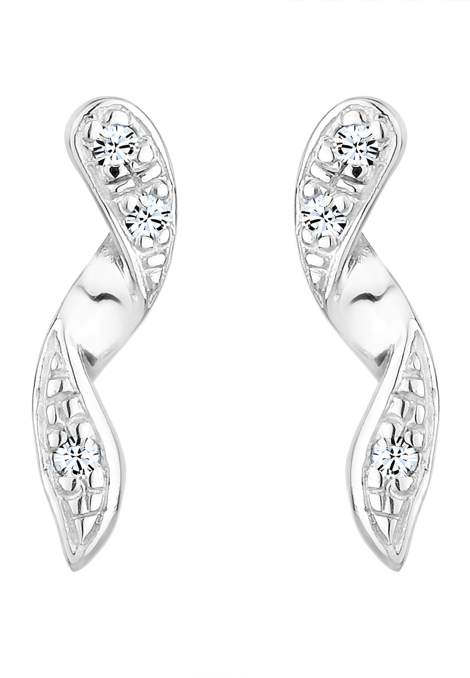 Elli Paar Ohrstecker »Spirale Geo Glamour Kristalle Silber«