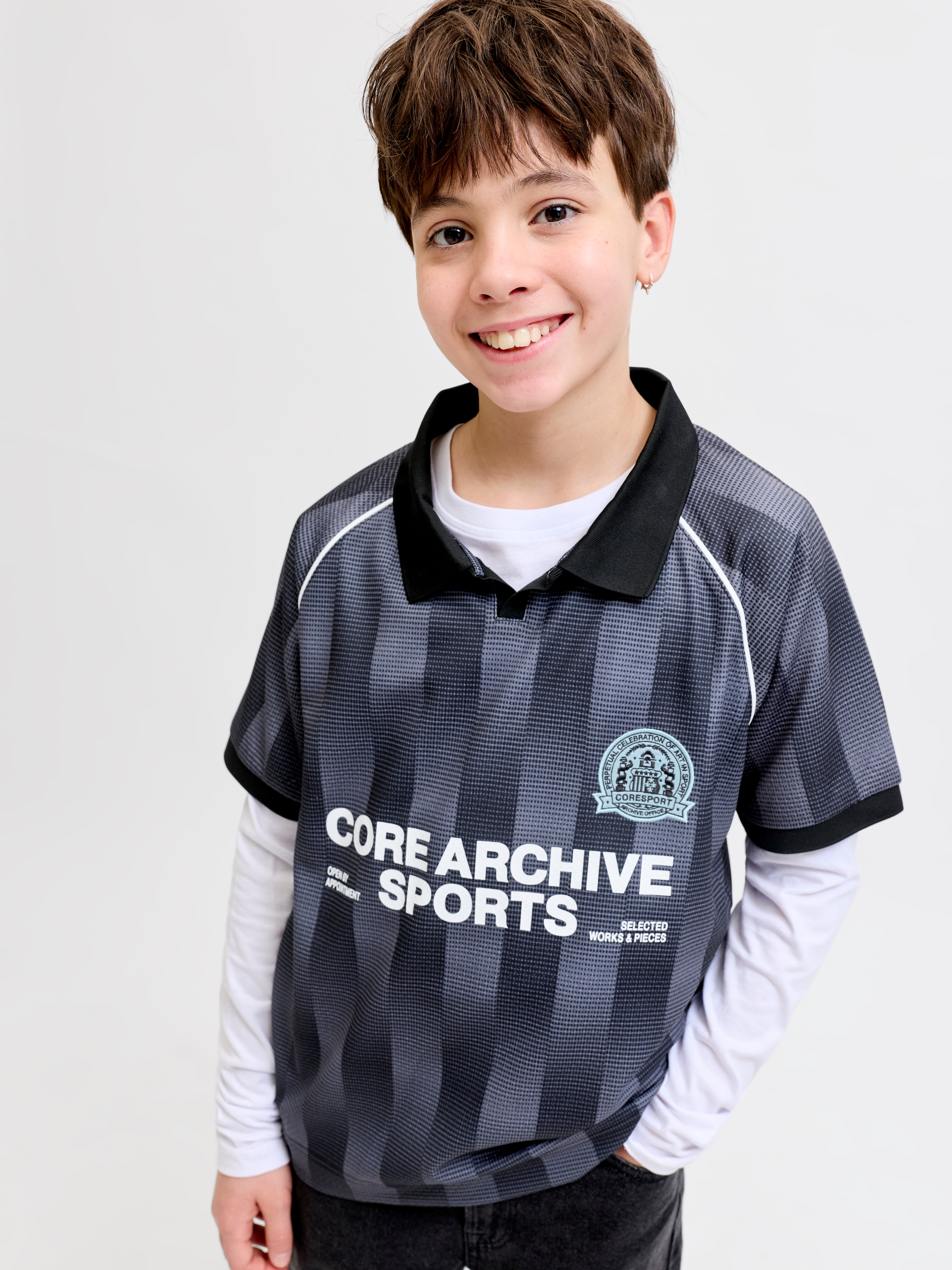 Jack & Jones Junior T-Shirt »JCOBREEZE FOOTBALL AOP MESH TEE SS JNR«