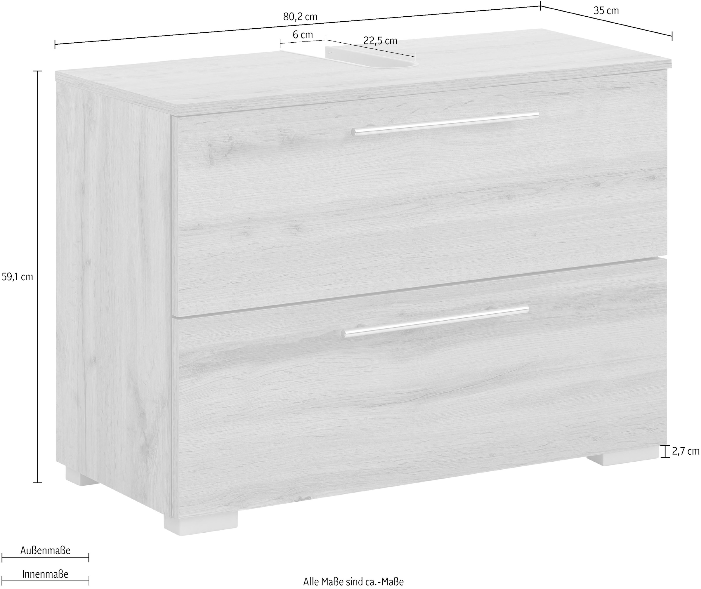 Schildmeyer Waschbeckenunterschrank »Carlos«, Breite 80 cm online kaufen