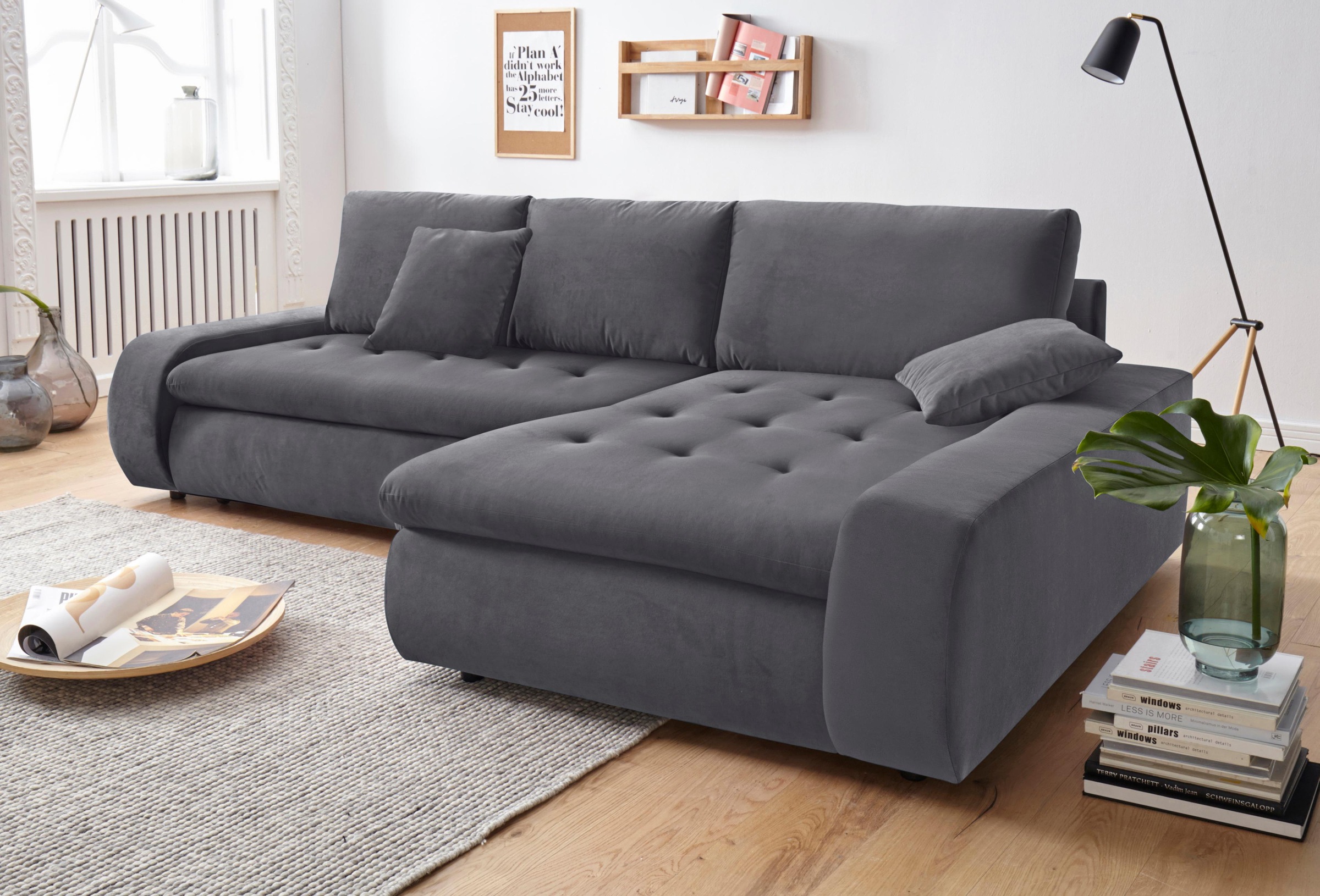 TRENDMANUFAKTUR Ecksofa »Indie II, tolle Detailverarbeitung, bequem und komfortabel im Sitz«, XL und XXL, wahlweise mit Bettfunktion, L-Form