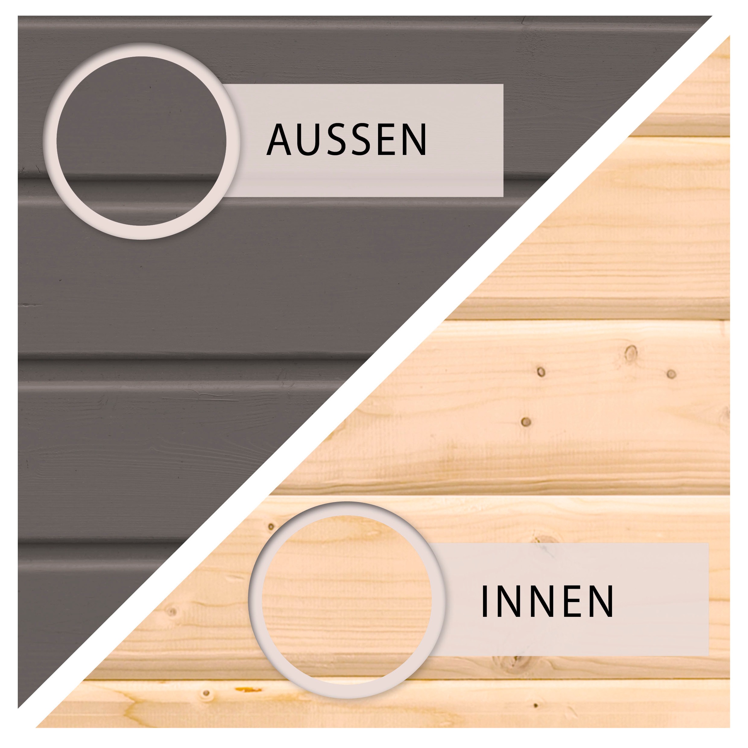 Karibu Gartenhaus »Rabensee 1«, (Set), mit Anbaudach 3,30 m, terragrau