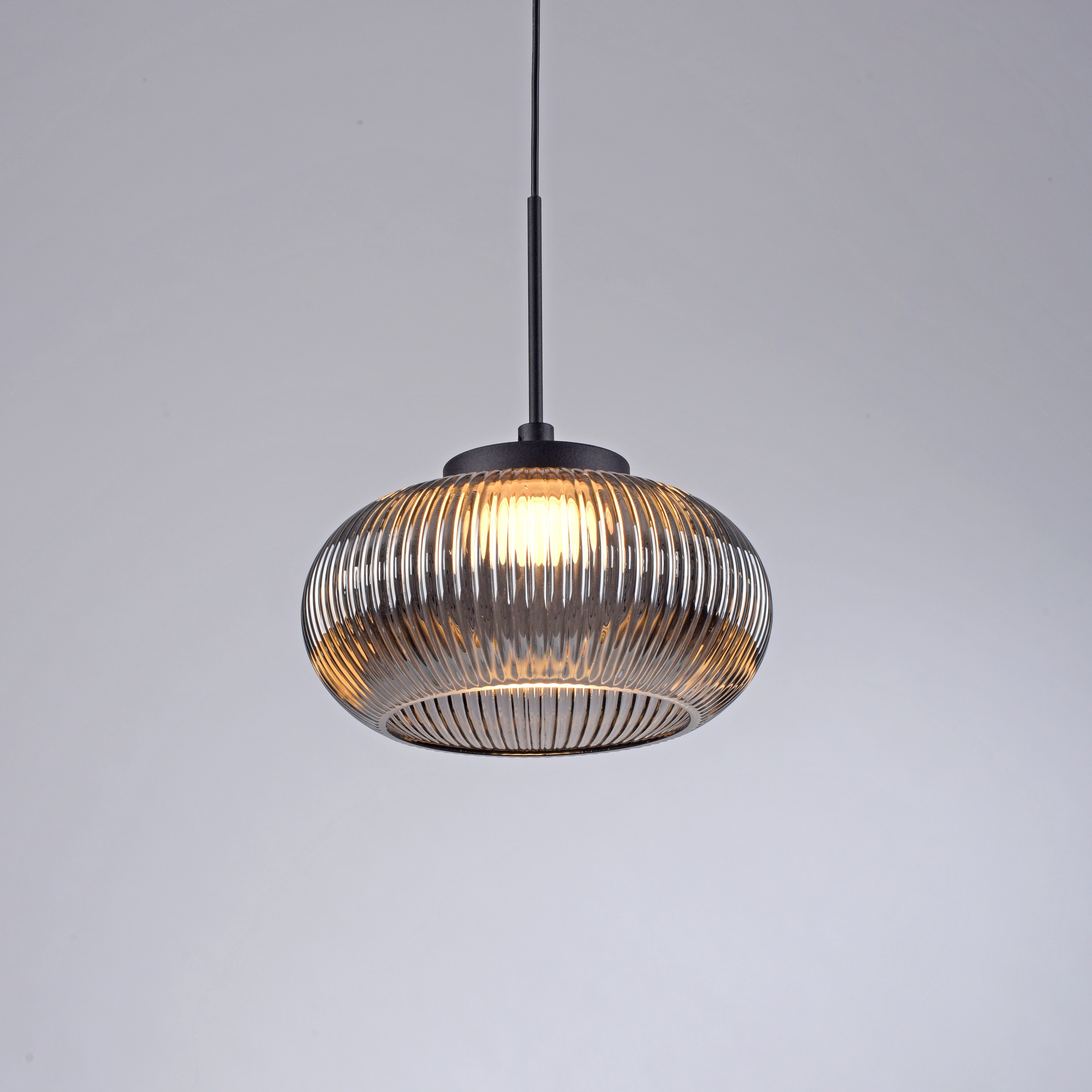 JUST LIGHT LED Pendelleuchte »NOCTIS« LED-Board 1 Stk. Warmweiß Höhenverstellbar, 3000K, Memoryfunktion, Rauchglas geriffelt