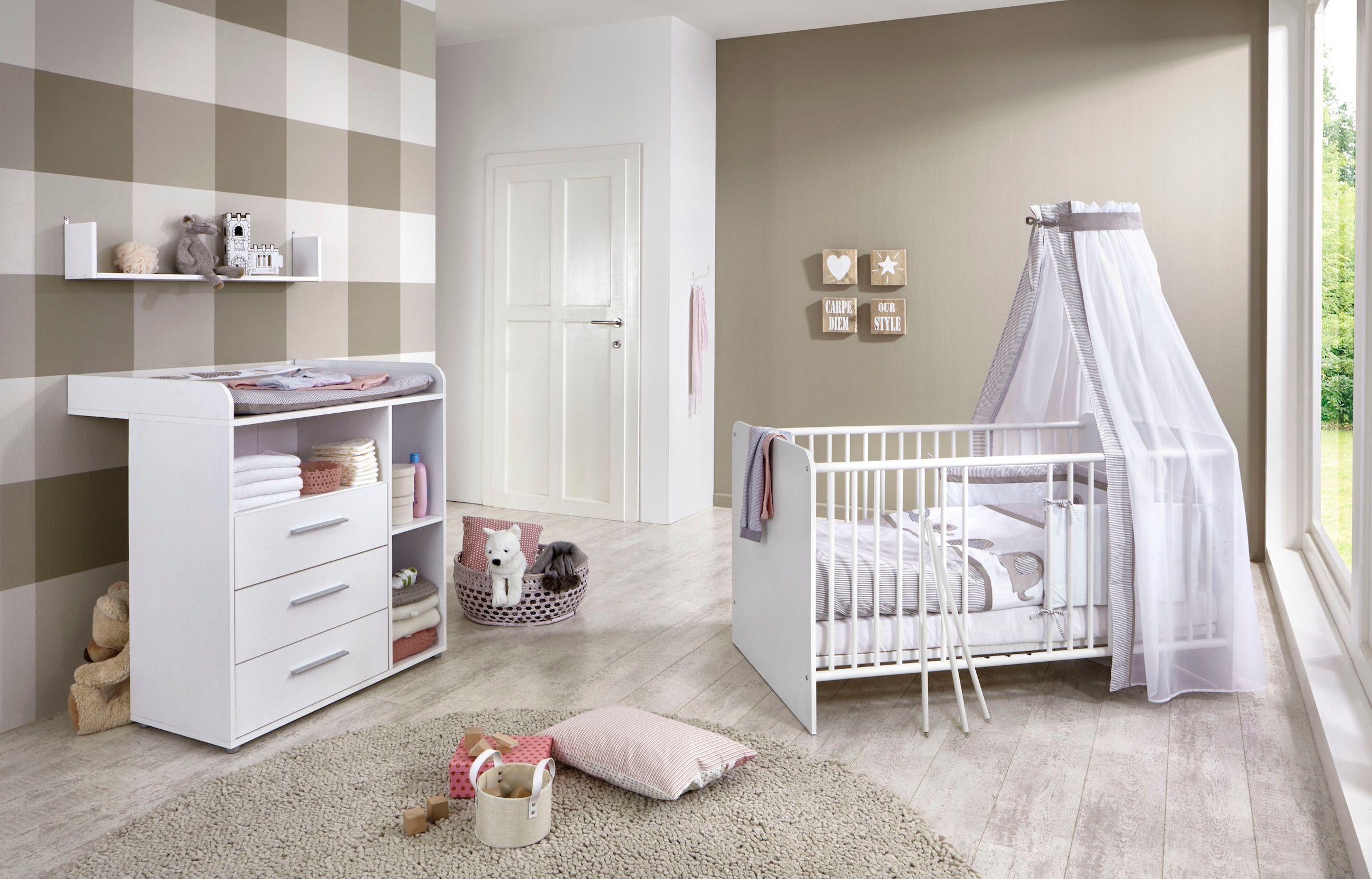 Regal, (Set, arthur Made 4 Raten St., Kinderbett, Wickelkommode), Regal, berndt Schrank, auf Germany; mit Wickelkommode »Franzi«, Schrank bestellen Babyzimmer-Komplettset und in Kinderbett,