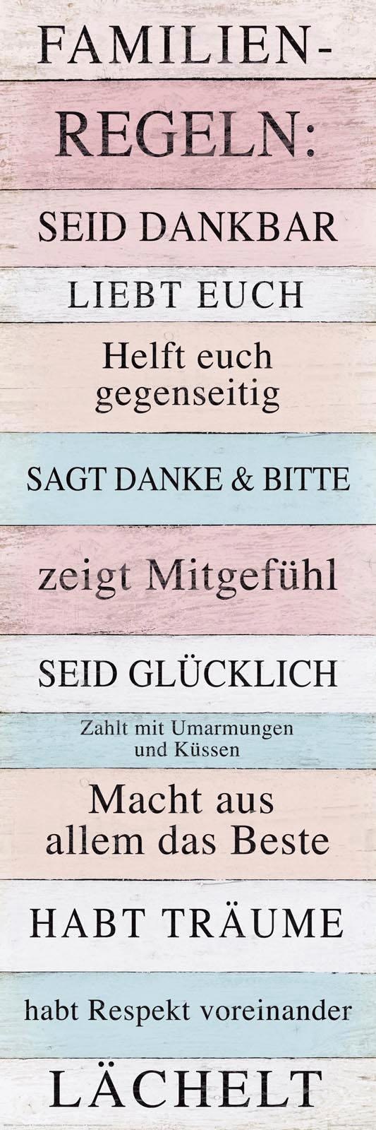 Reinders! Deco-Panel »Familien Regeln« günstig online kaufen