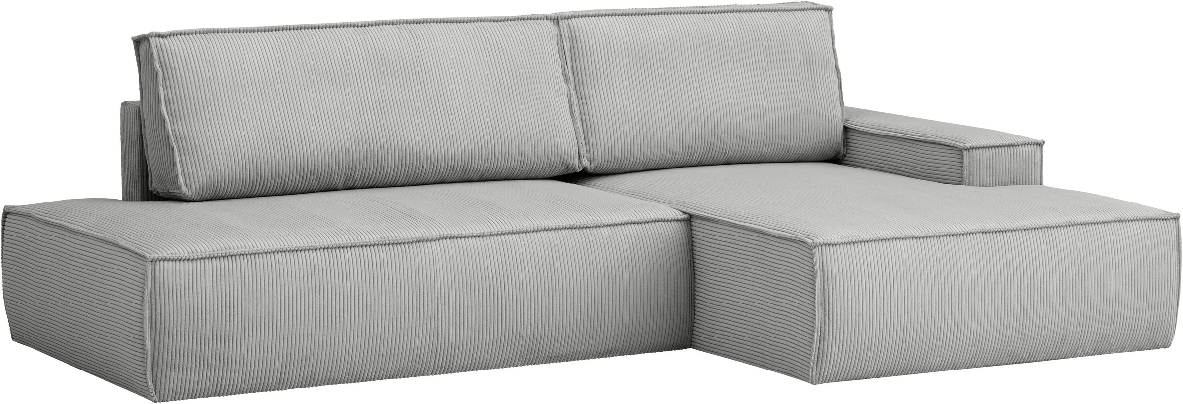 Home affaire Ecksofa »SHERWOOD, Schlafsofa in L-Form offen (275cm), Cord, Leinenoptik«, Schlaffunktion und Bettkasten, Kedernaht, hoher Sitz- & Liegekomfort