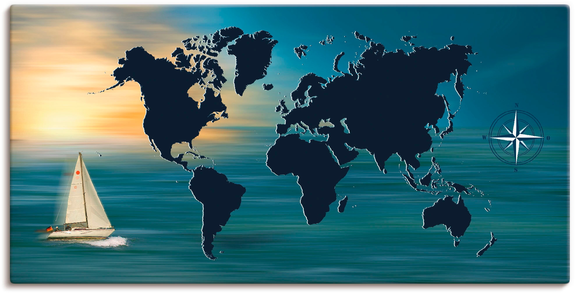 Artland Wandbild »Weltumsegelung mit Weltkarte« Landkarten 1 Stk. tlg. als günstig online kaufen